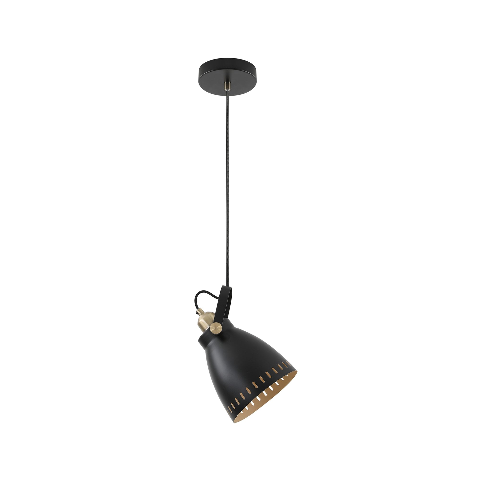 Fabula Leicester Small Single Pendant - Matt Black & Khaki