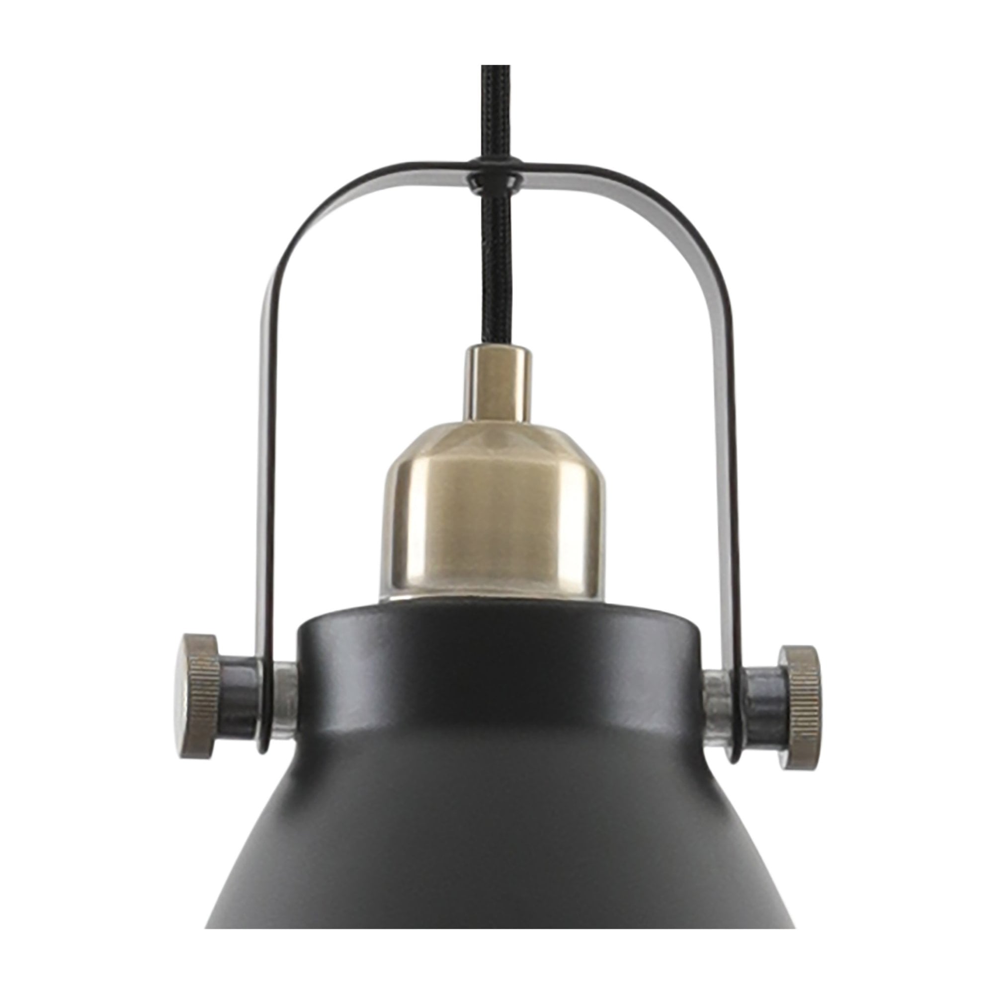 Fabula Leicester Small Single Pendant - Matt Black & Khaki