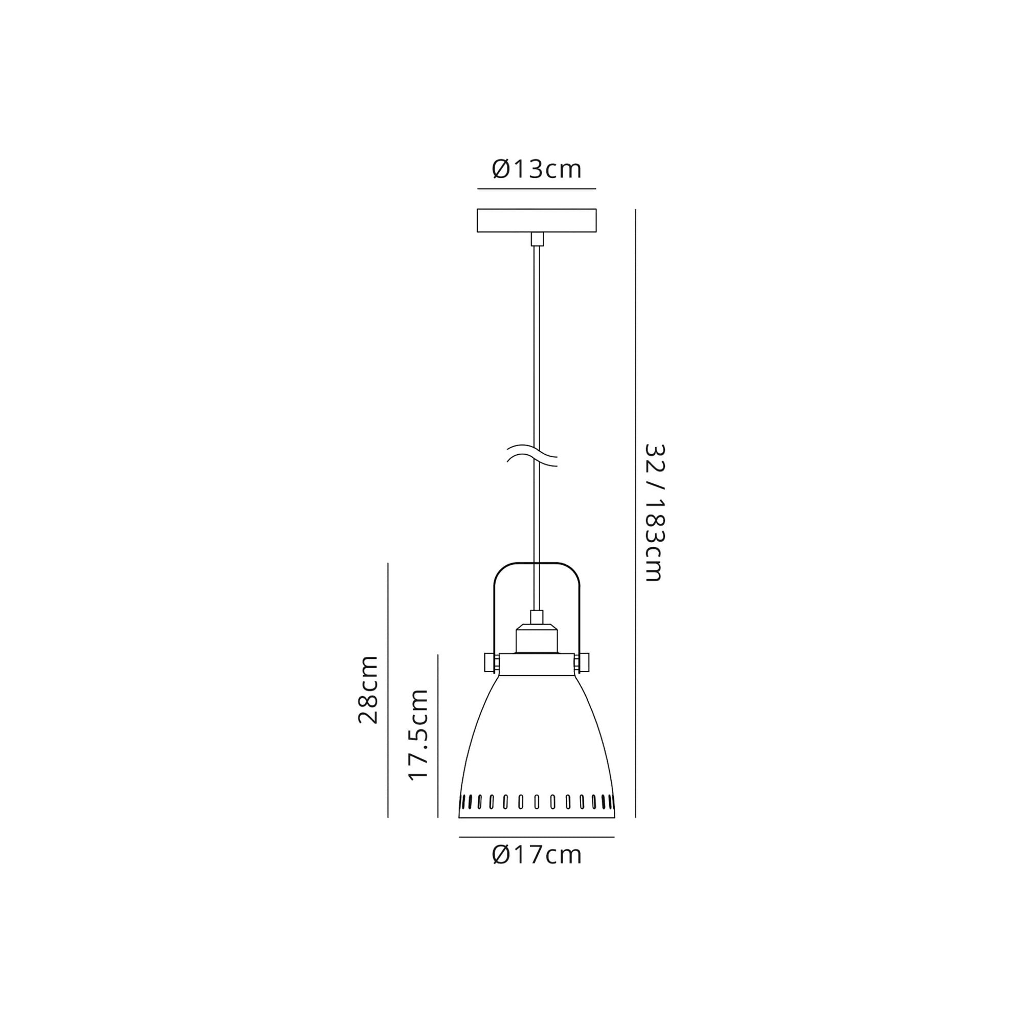 Fabula Leicester Small Single Pendant - Matt Black & Khaki
