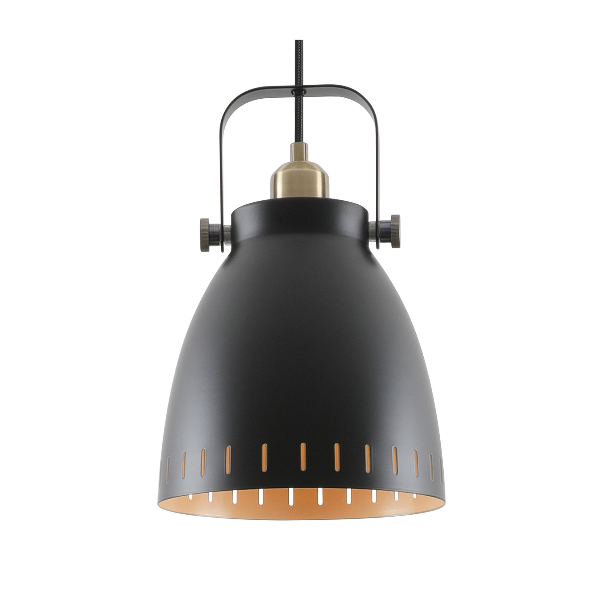 Fabula Leicester Medium Single Pendant - Matt Black & Khaki