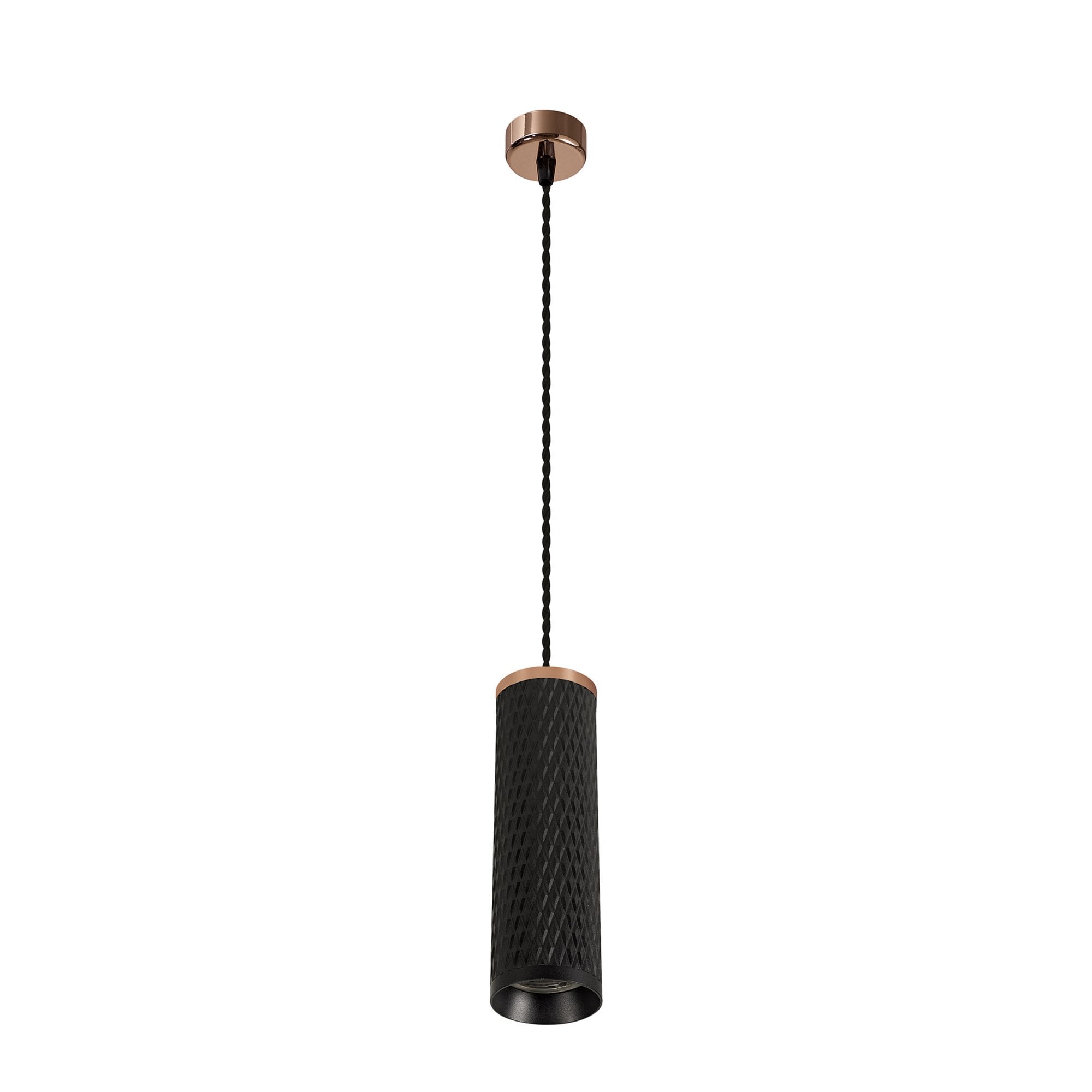 Fabula Summerfield Single 20cm Pendant - Rose Gold & Sand Black