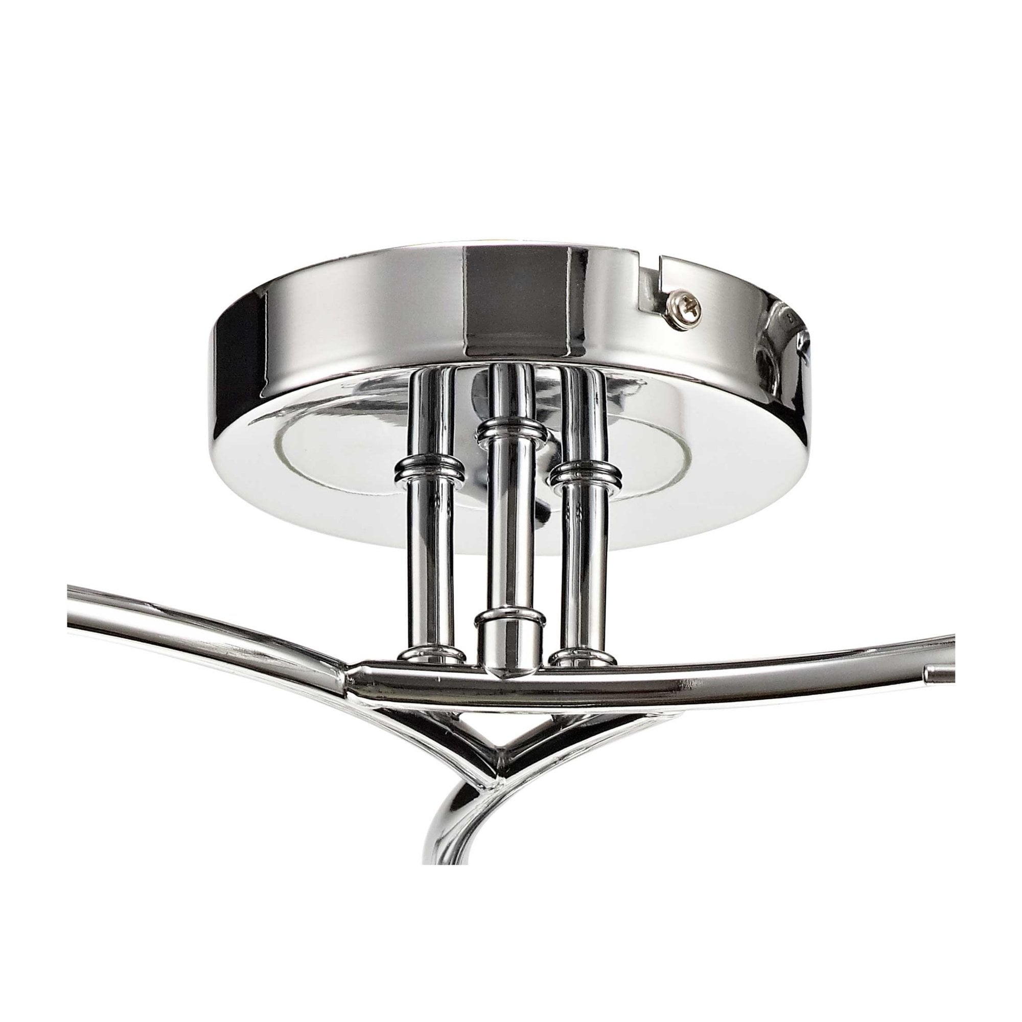 Fabula Langley 3 Light Semi-Flush Light - Polished Chrome, Crystal & Glass