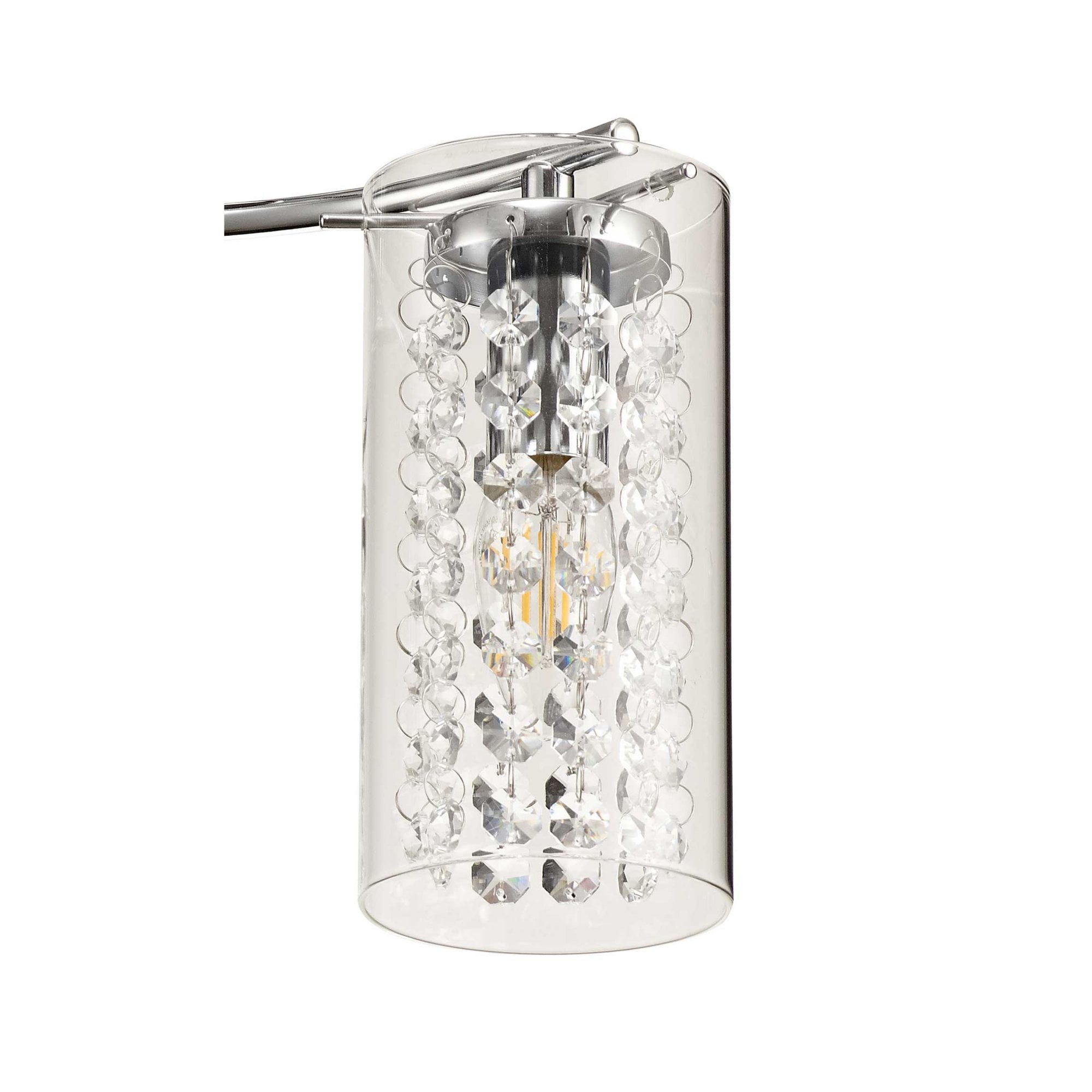 Fabula Langley 3 Light Semi-Flush Light - Polished Chrome, Crystal & Glass