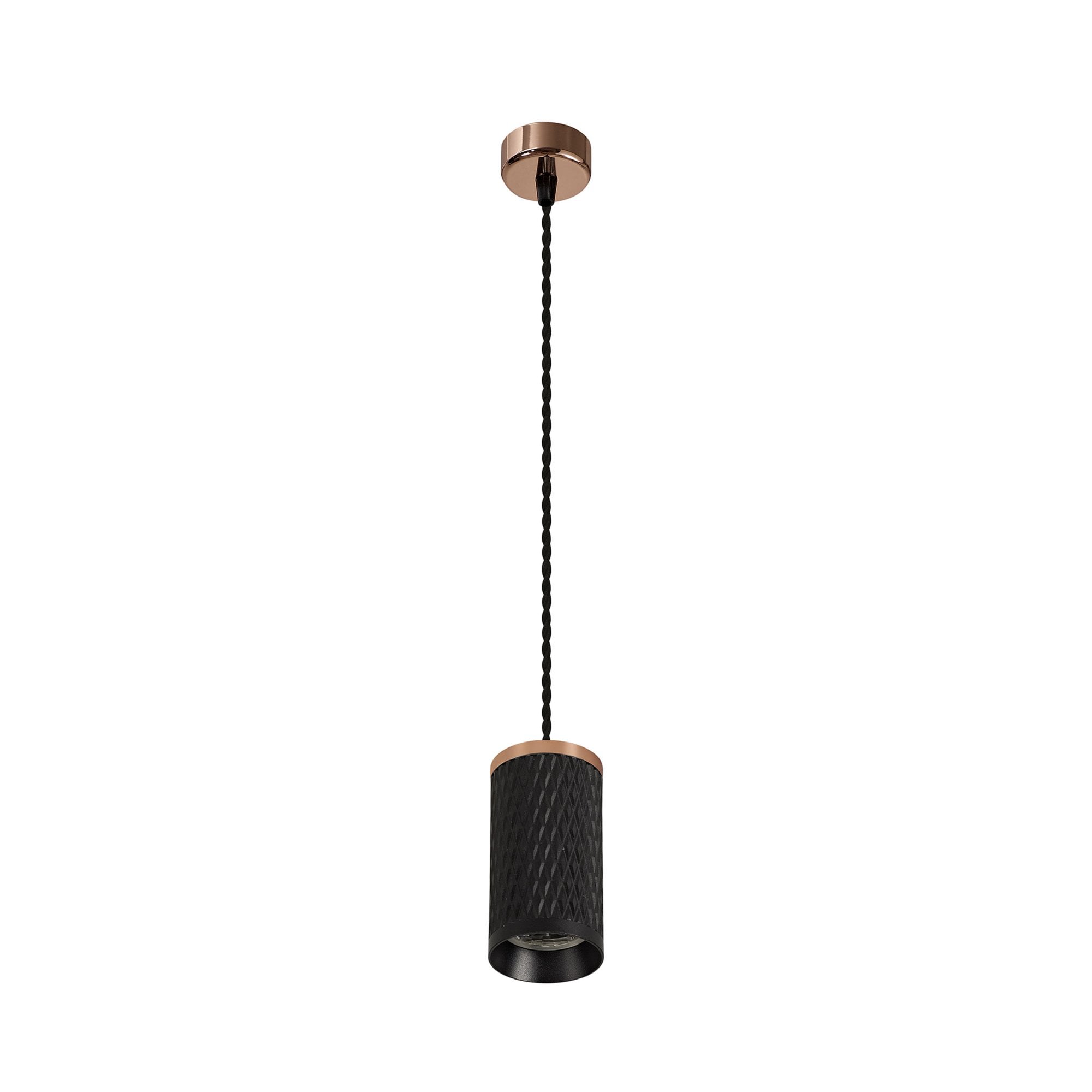 Fabula Summerfield Single 11cm Pendant - Rose Gold & Sand Black