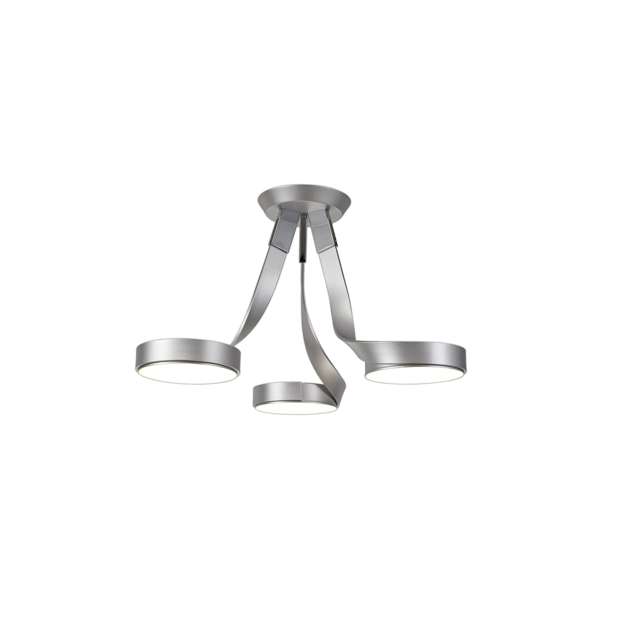 Fabula Sylvan 3 Light LED Semi-Flush Light - Silver & Polished Chrome