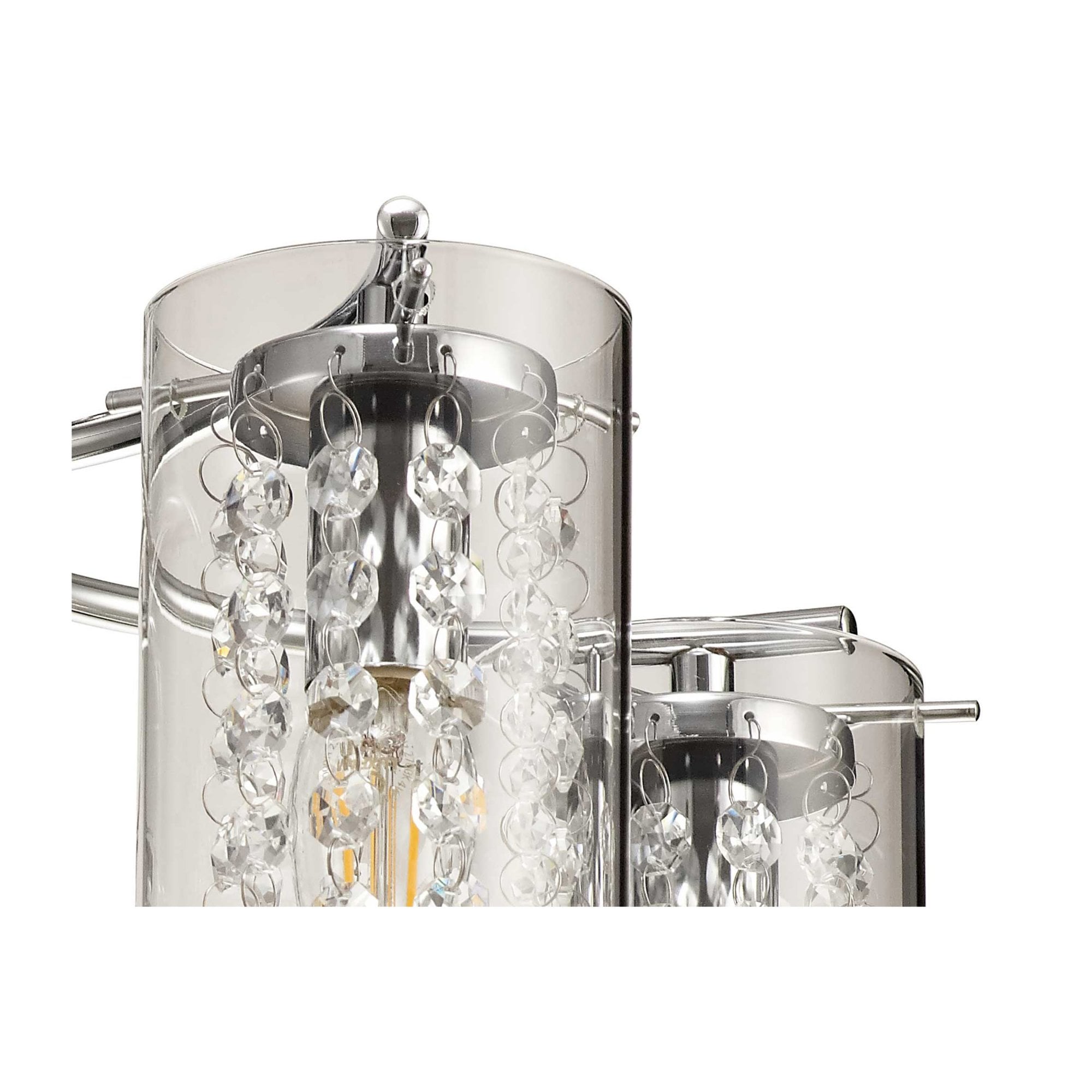 Fabula Langley 5 Light Semi-Flush Light - Polished Chrome, Crystal & Glass