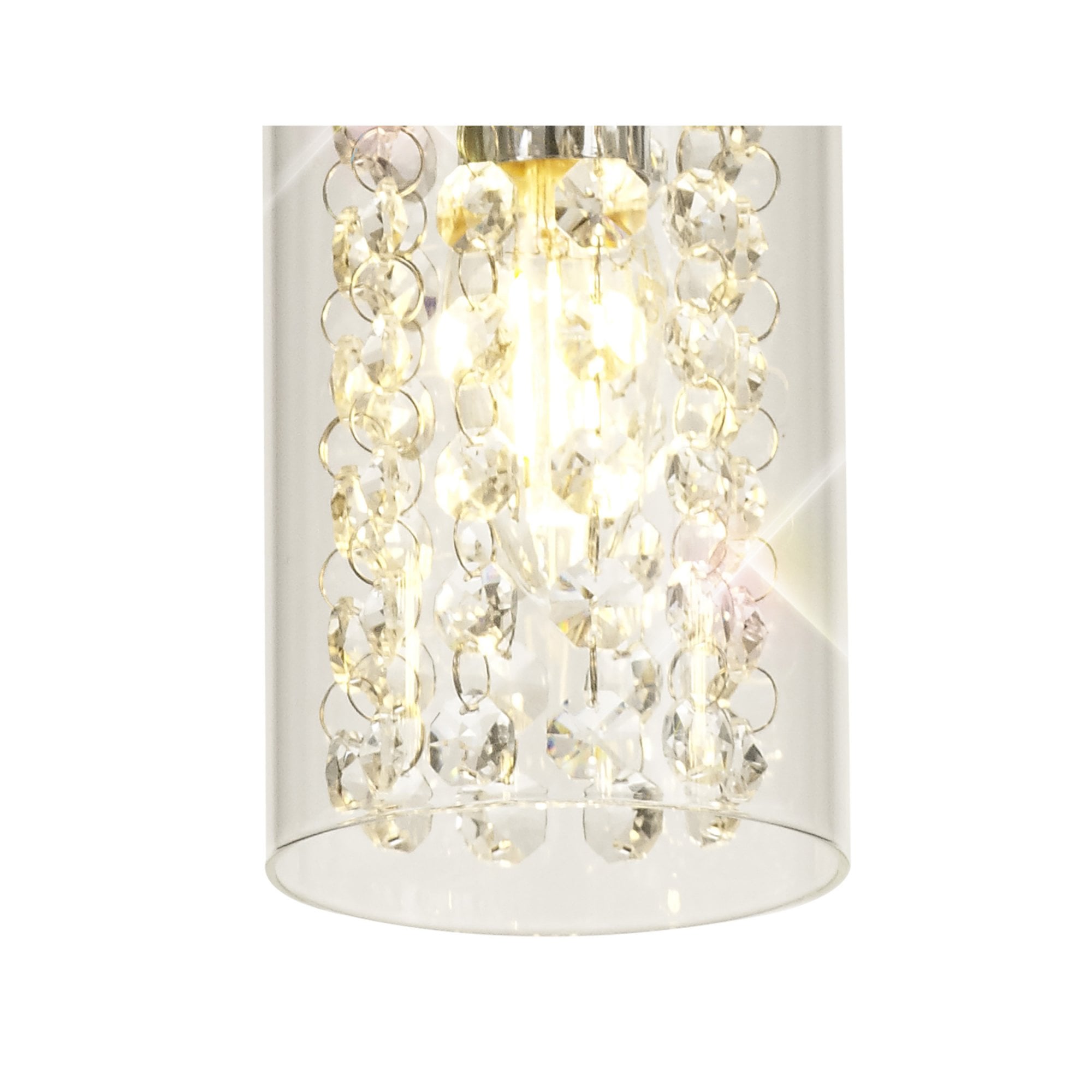 Fabula Langley 5 Light Semi-Flush Light - Polished Chrome, Crystal & Glass