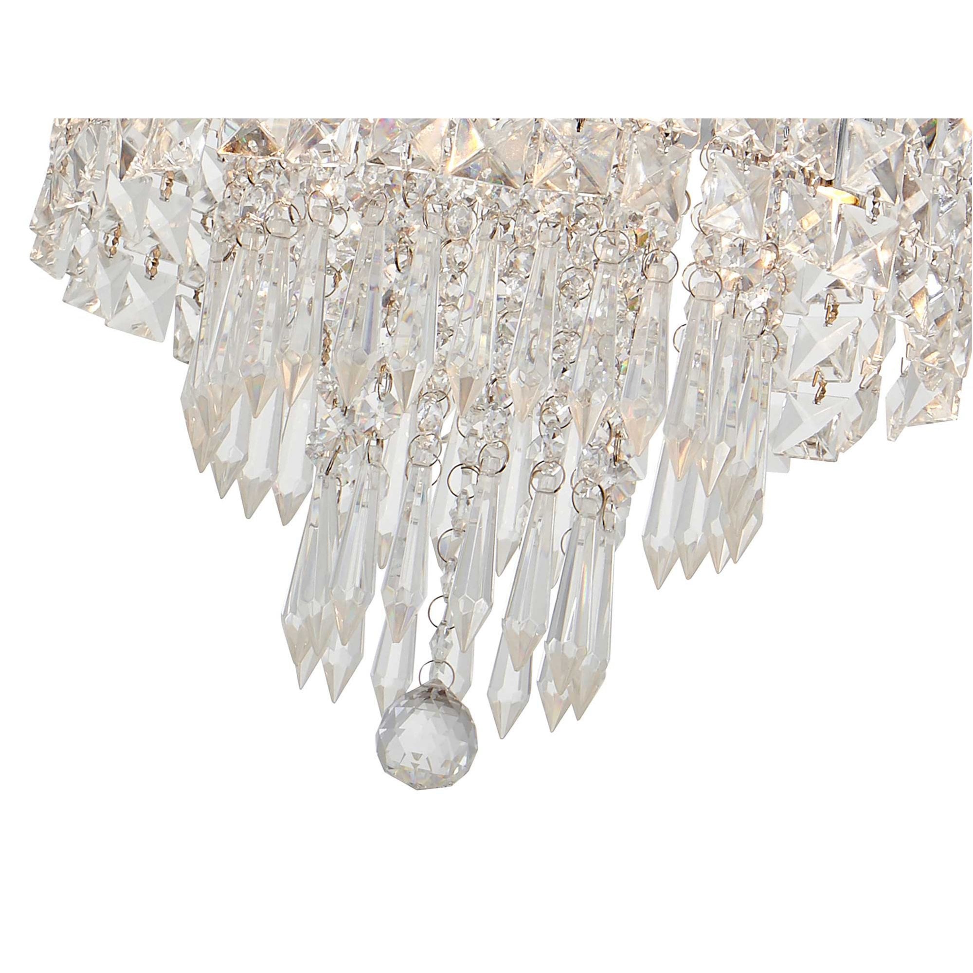 Fabula Wadham 4 Light Flush Light - Polished Chrome & Crystal - IP44