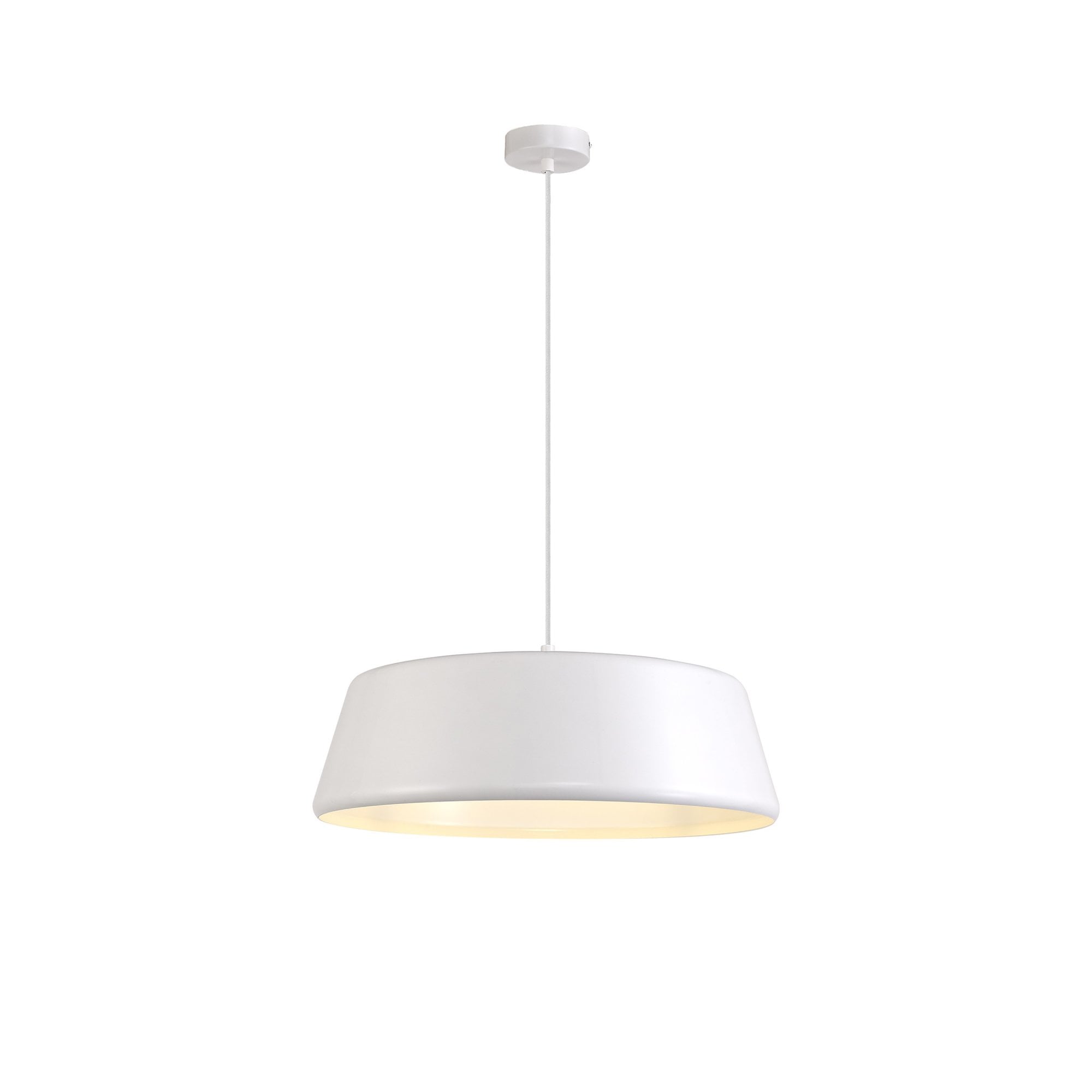 Fabula Bushfields Large Single Adjustable Pendant - Gloss White & Gloss White
