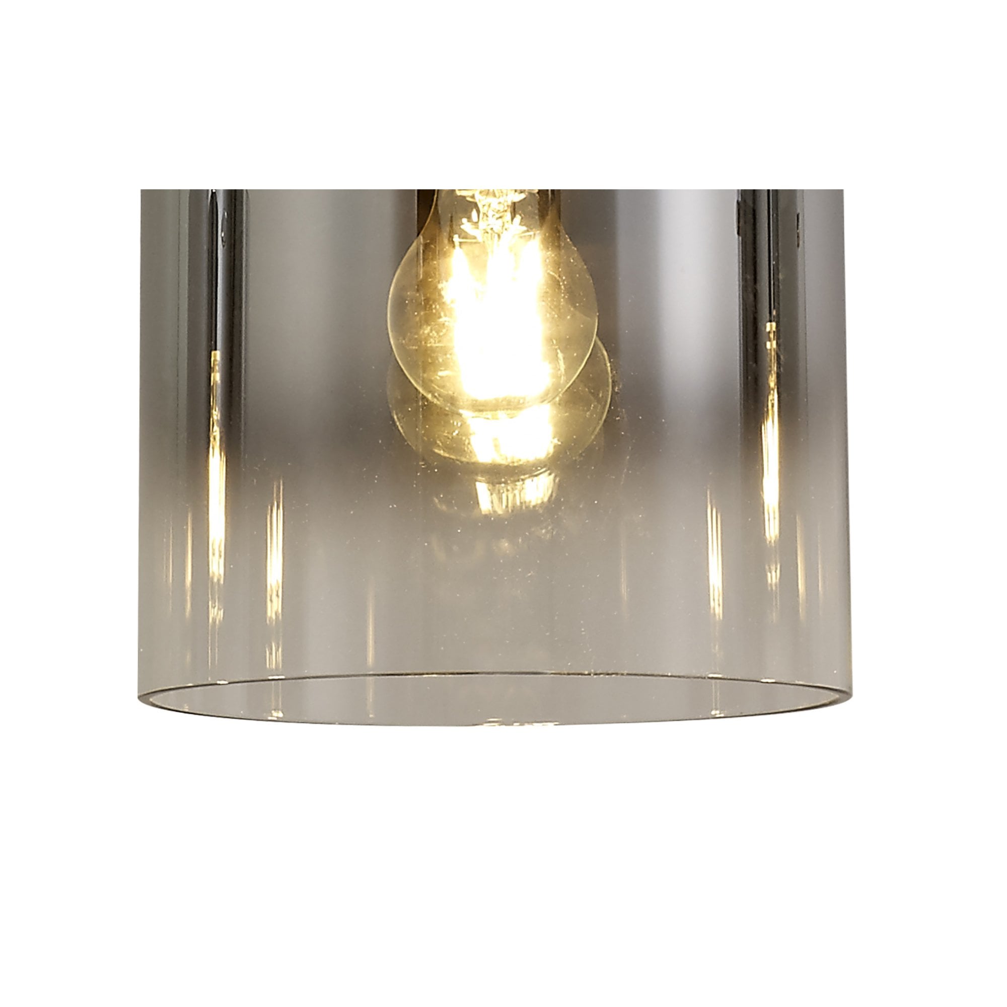 Fabula Kendon Adjustable 3 Light Linear Pendant - Black & Smoke Fade Glass