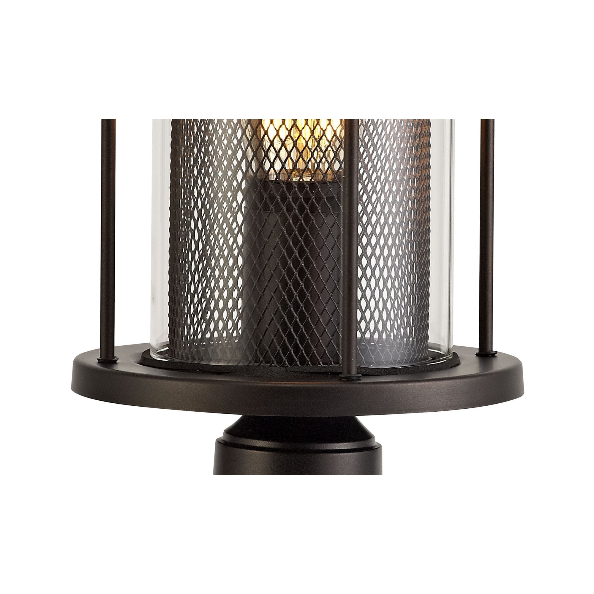 Fabula Addison Pedestal Lamp - Antique Bronze & Clear Glass - IP54