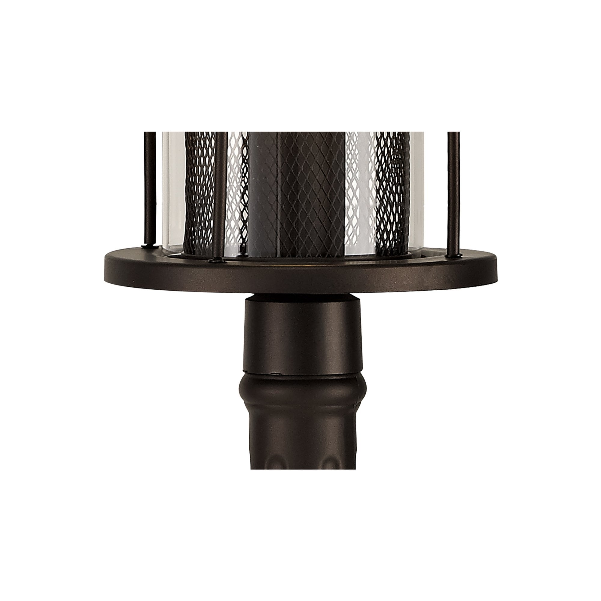 Fabula Addison Single Headed Post Lamp - Antique Bronze & Clear Glass - IP54