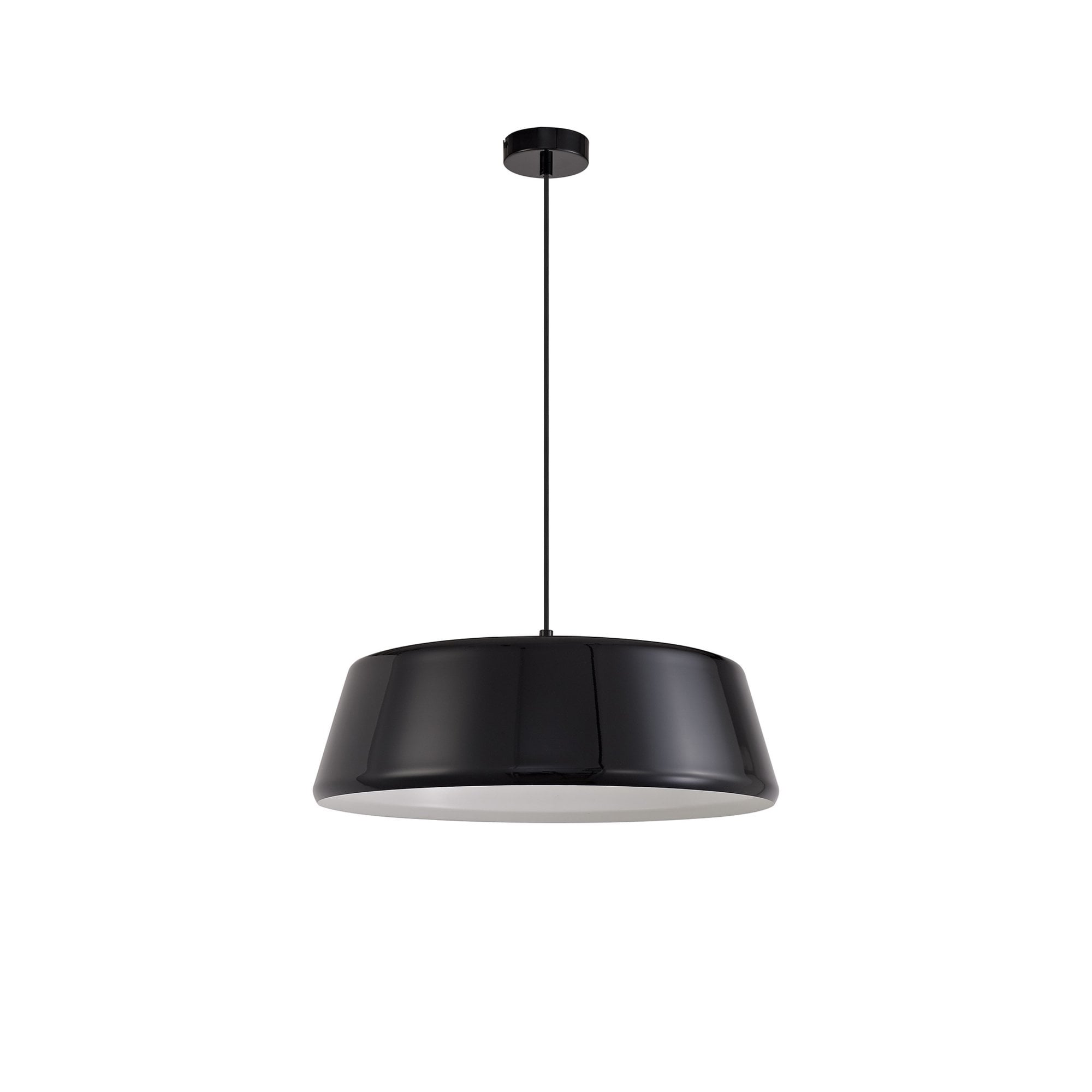 Fabula Bushfields Large Single Adjustable Pendant - Gloss Black & Gloss White