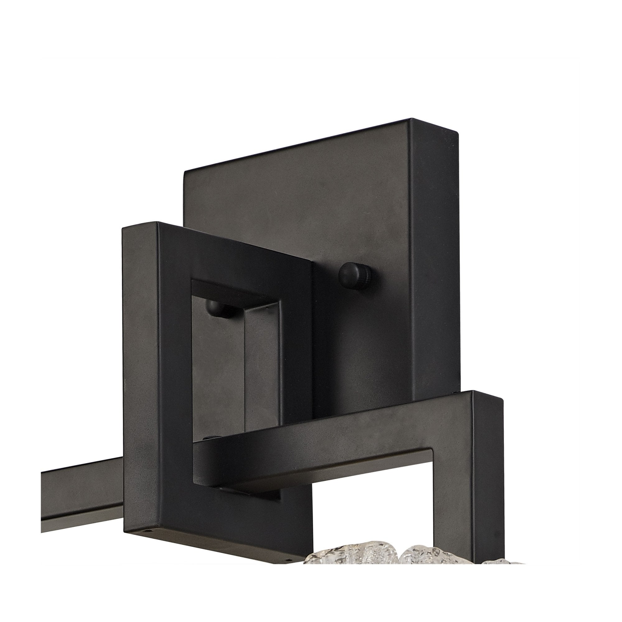 Fabula Sutton 2 Light Wall Lamp - Matt Black & Crystal Sand Glass