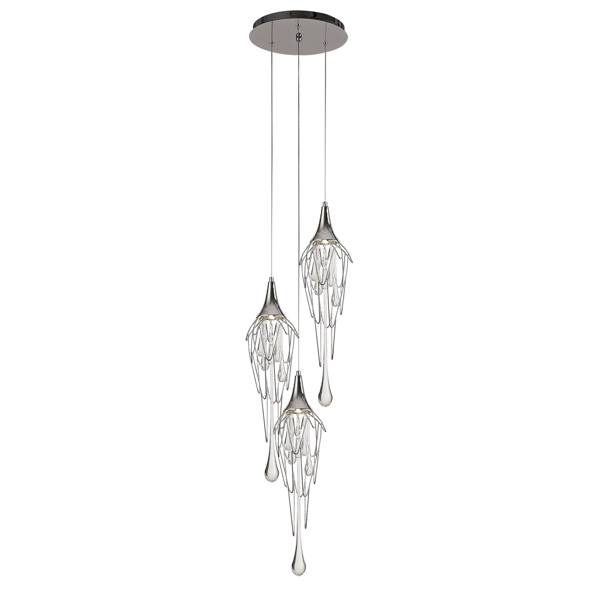 Fabula Albion 3 Light Round Pendant - Polished Chrome