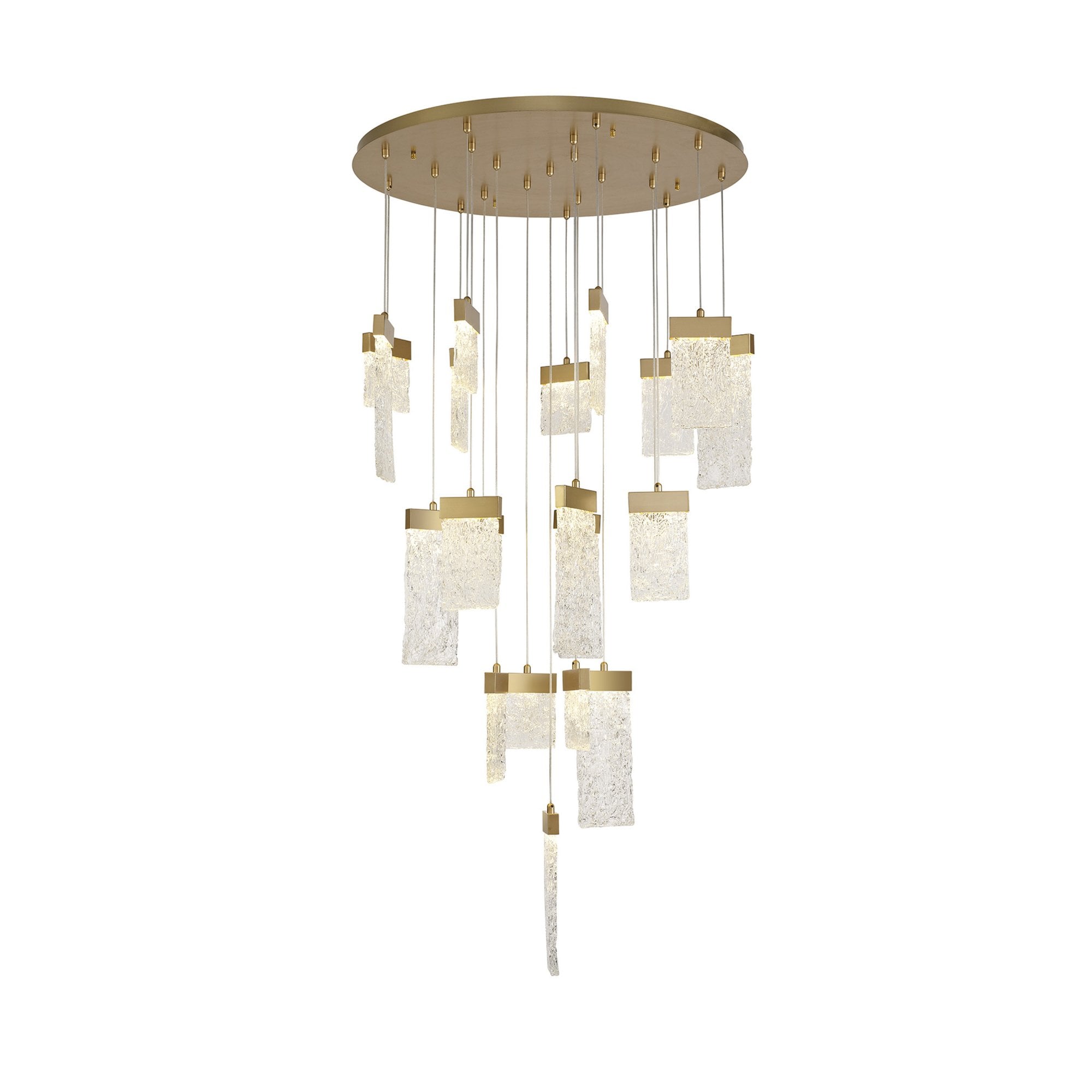 Fabula Falcon 21 Light Round LED Pendant - Painted Brushed Gold