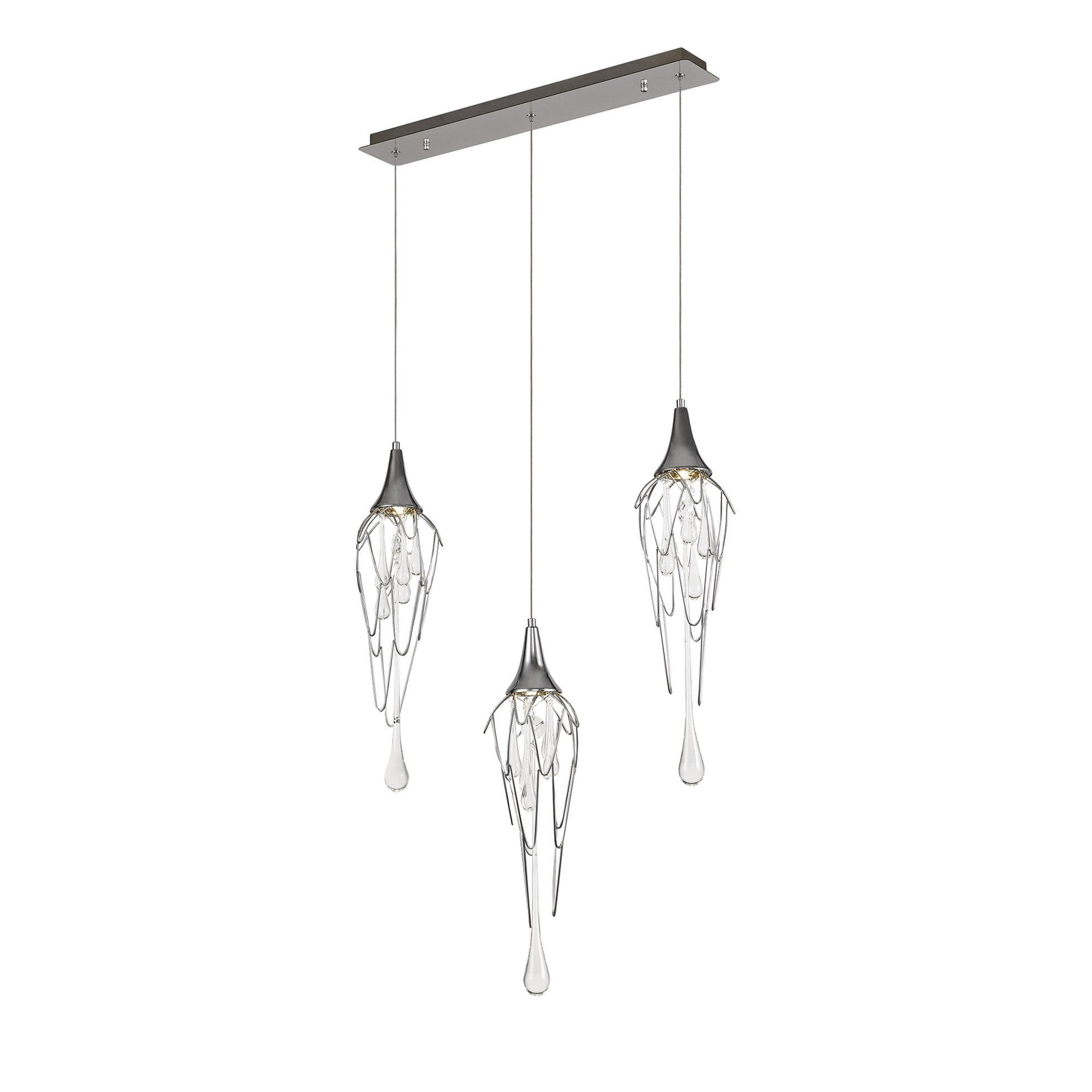Fabula Albion 3 Light Linear Bar Pendant - Polished Chrome