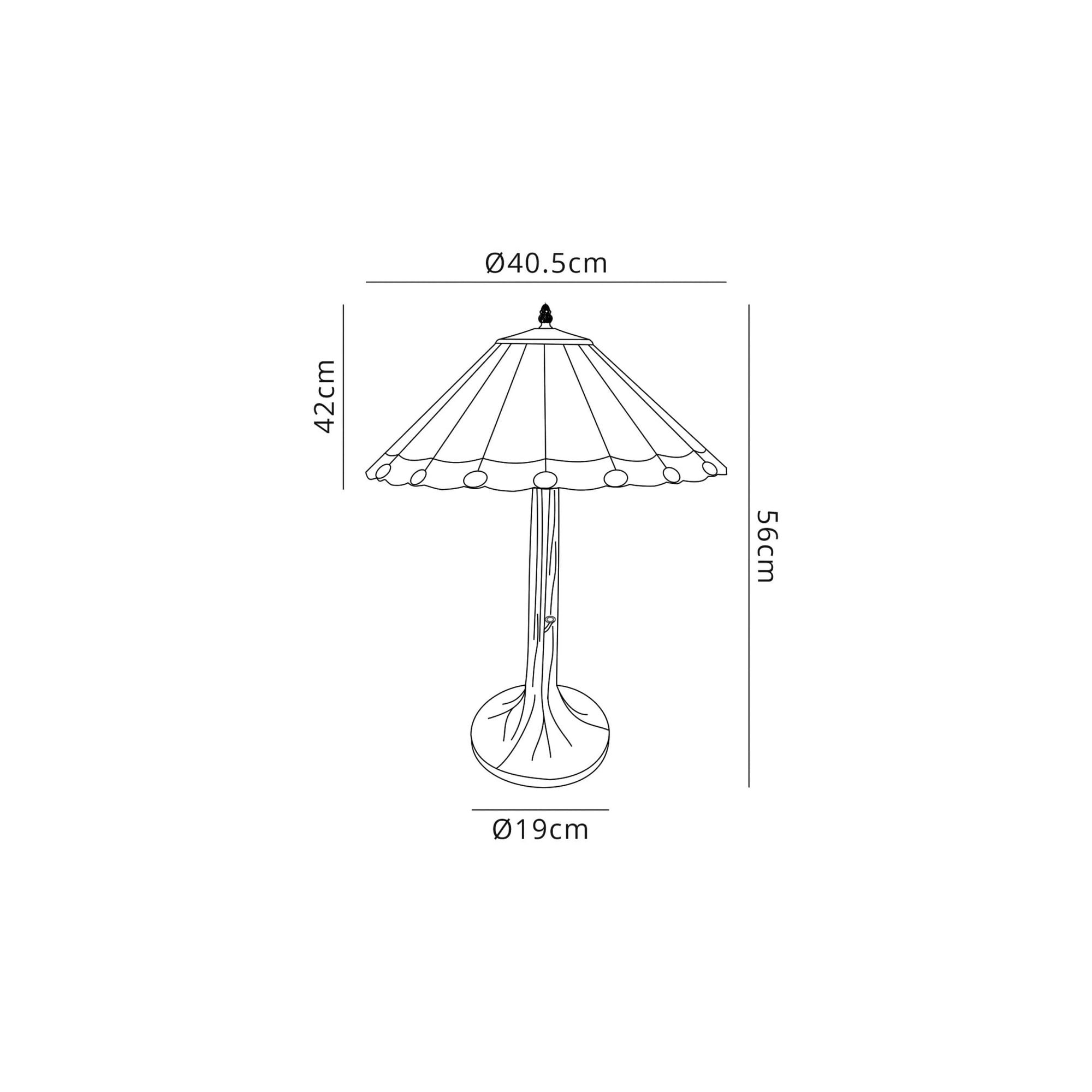 Fabula Amberley 2 Light Tree Like Table Lamp - 40cm Tiffany Shade - Red & Cream