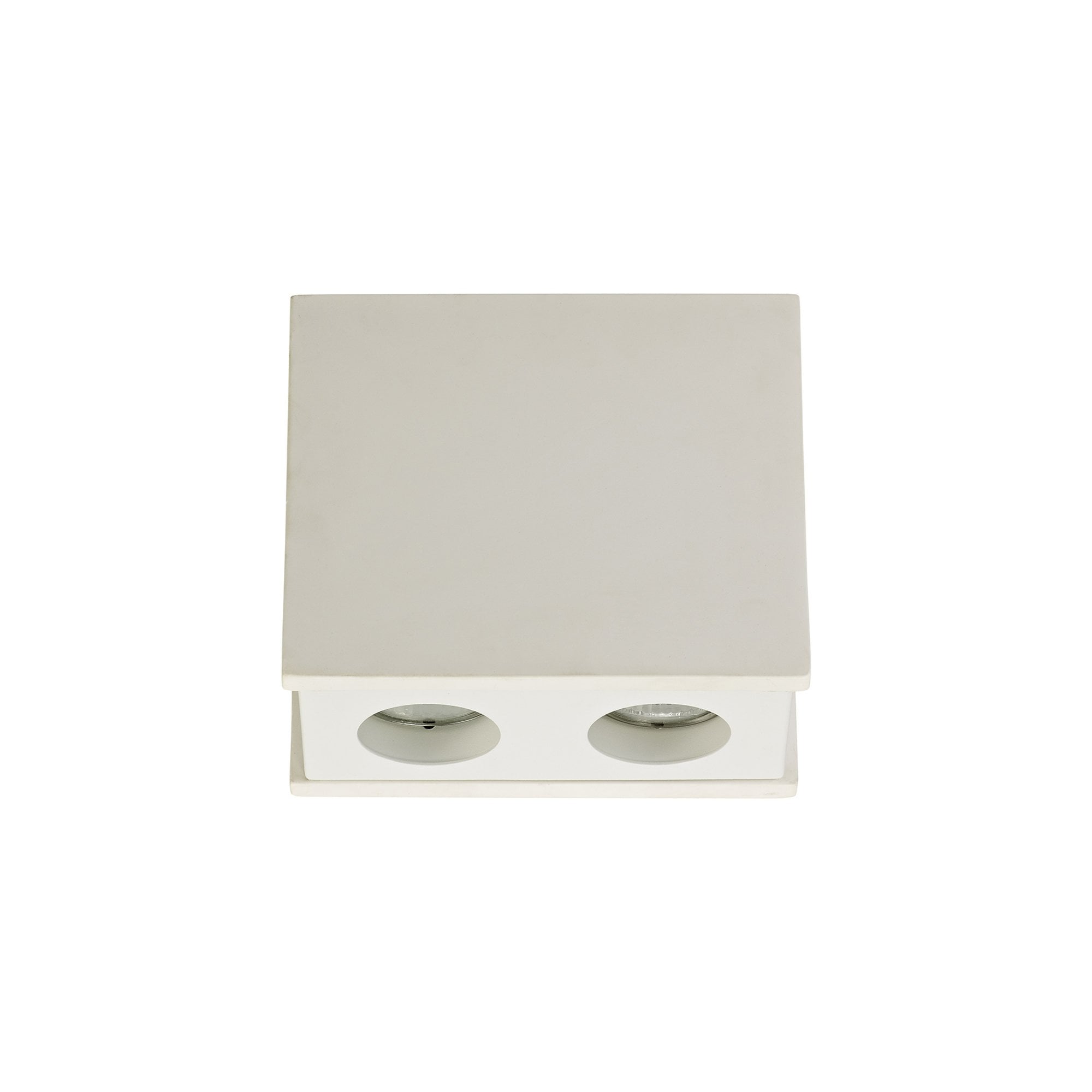 Fabula Trevose 2 Light Rectangular Ceiling Spot Light - White Paintable Gypsum & Matt White Cover