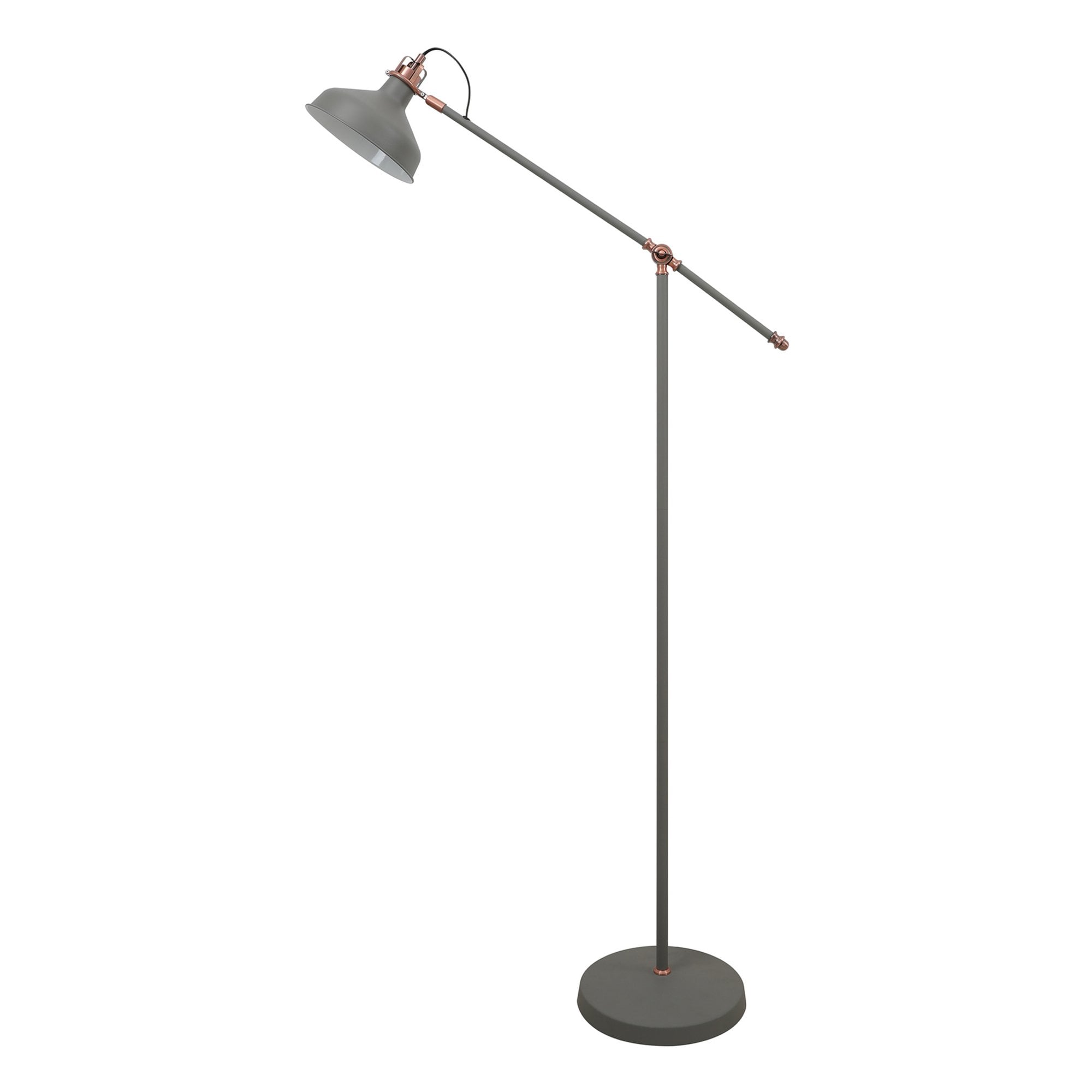 Fabula Forest Single Adjustable Floor Lamp - Sand Grey & Copper
