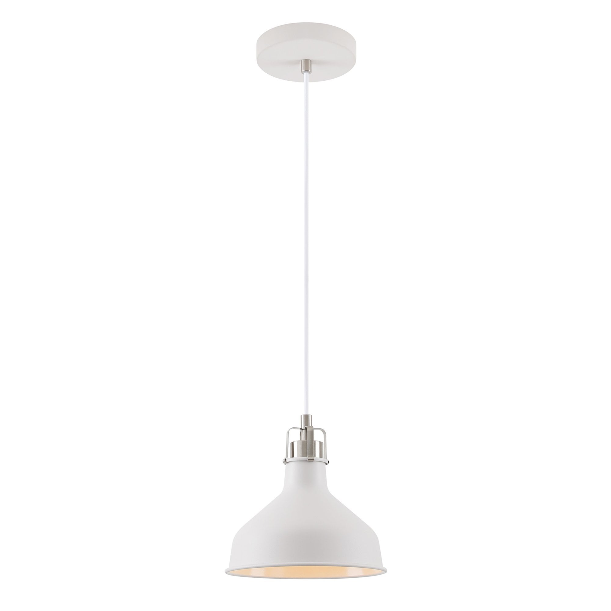 Fabula Forest Single Small Pendant - Sand White & Satin Nickel