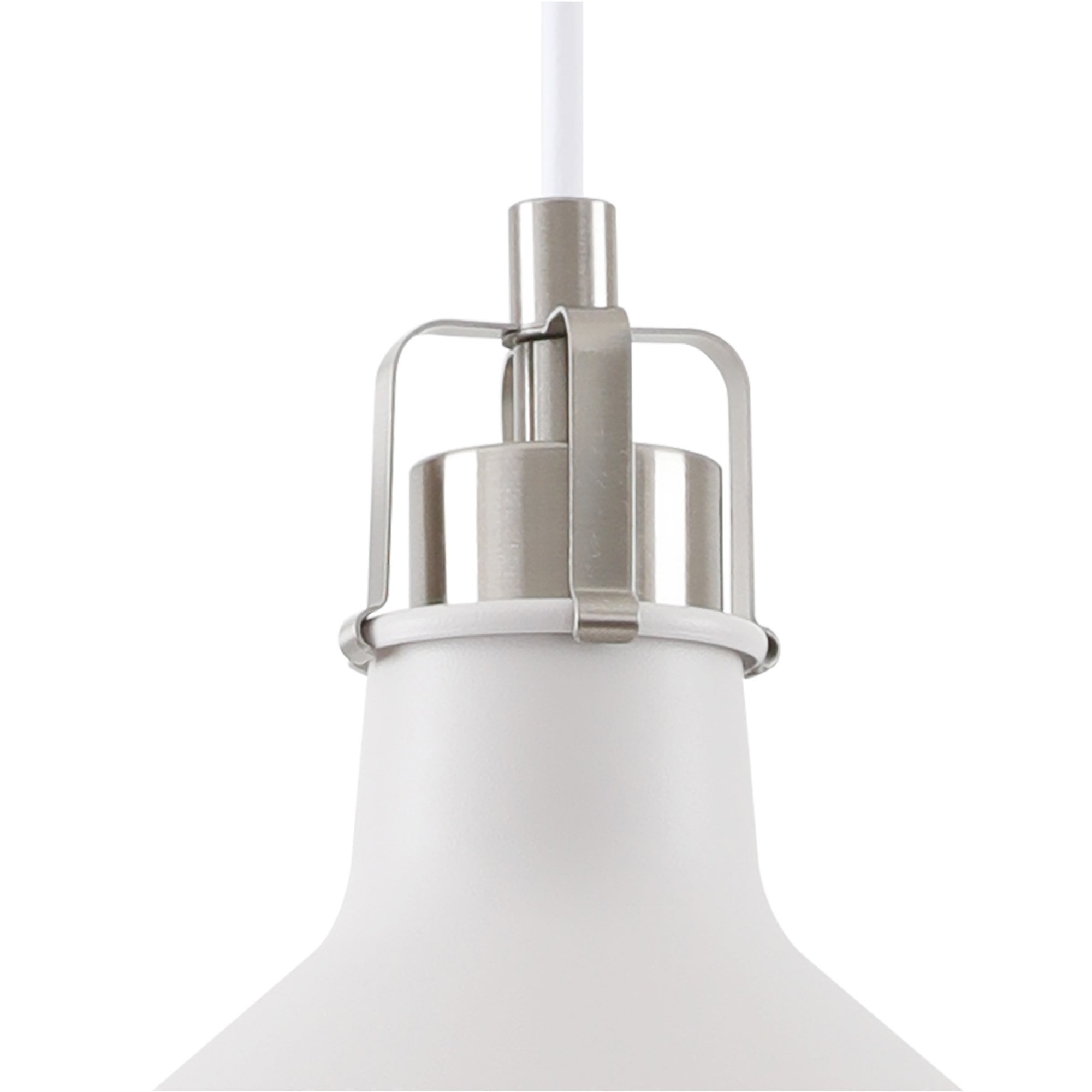 Fabula Forest Single Small Pendant - Sand White & Satin Nickel