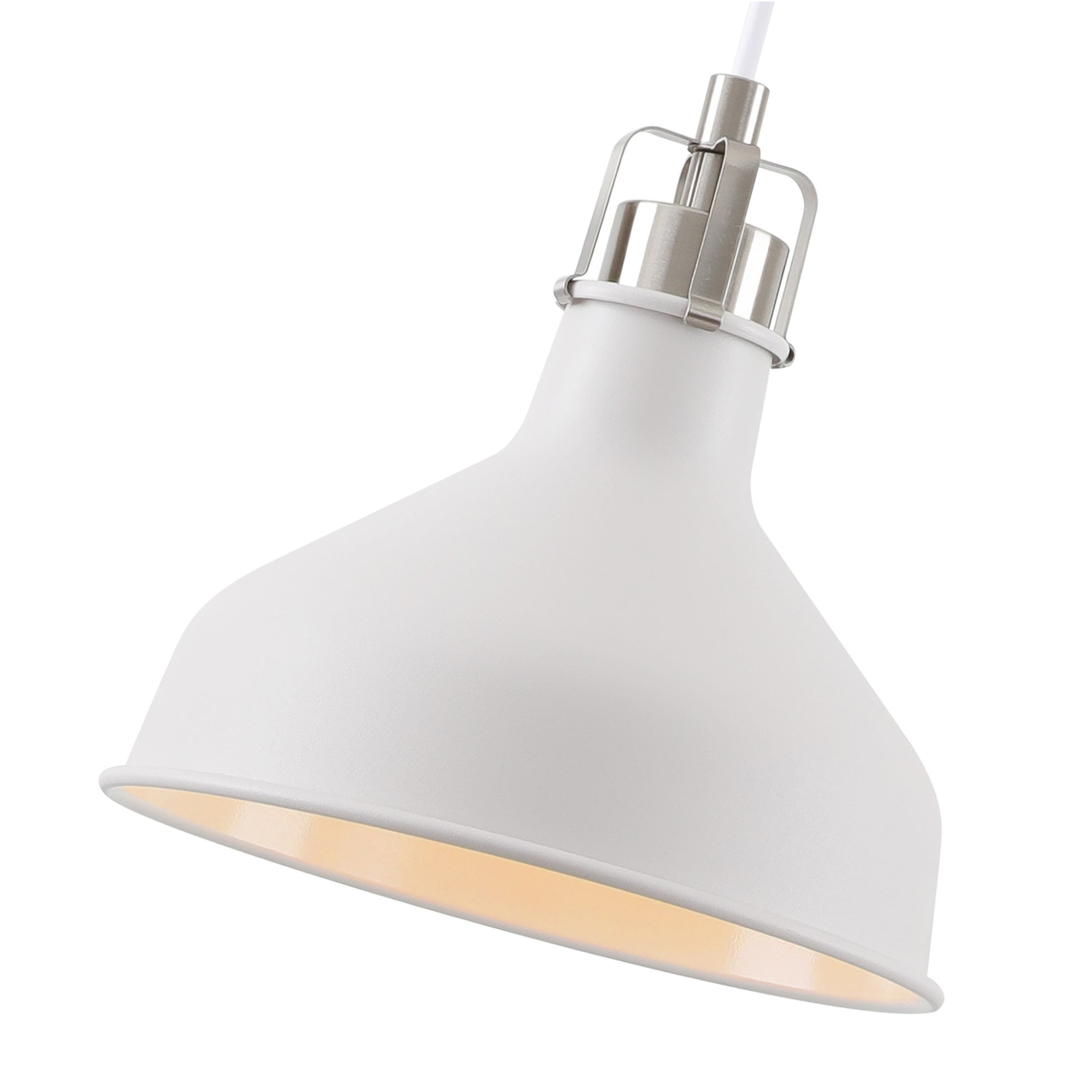 Fabula Forest Single Small Pendant - Sand White & Satin Nickel