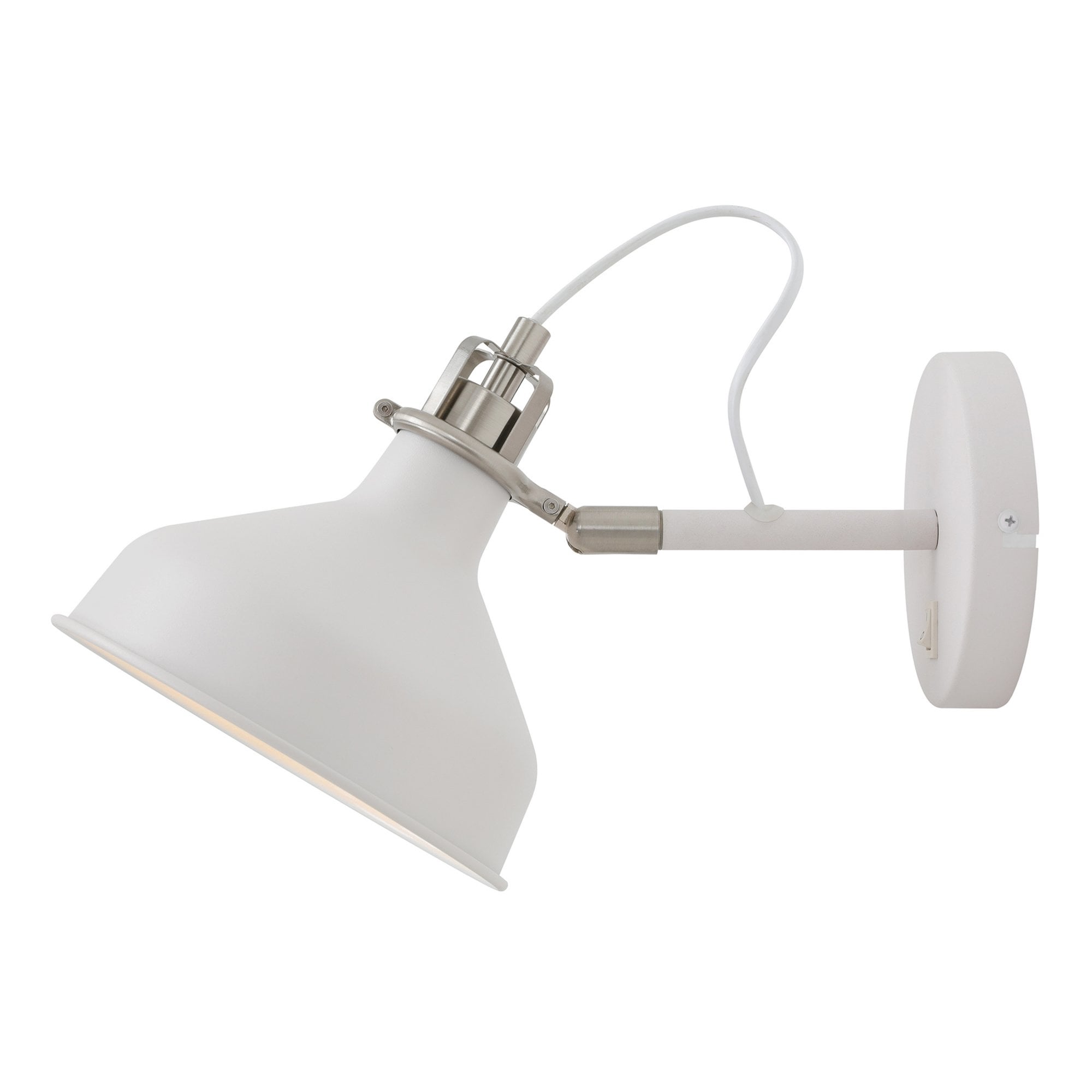 Fabula Forest Single Adjustable Wall Lamp - Sand White & Satin Nickel