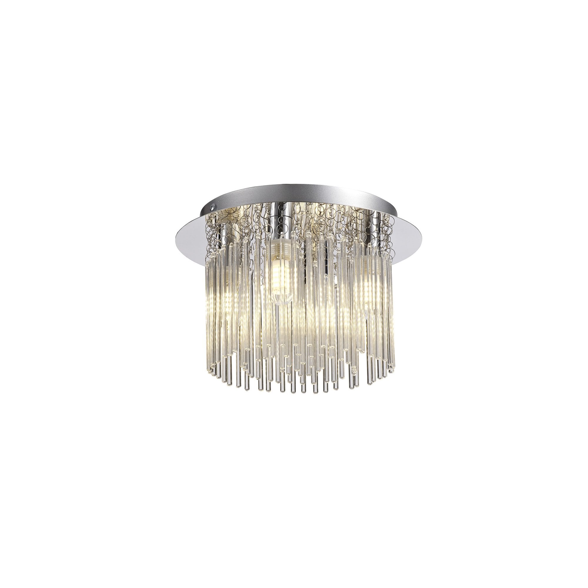 Fabula Woodberry 4 Light Flush Light - Polished Chrome & Clear Glass - IP44