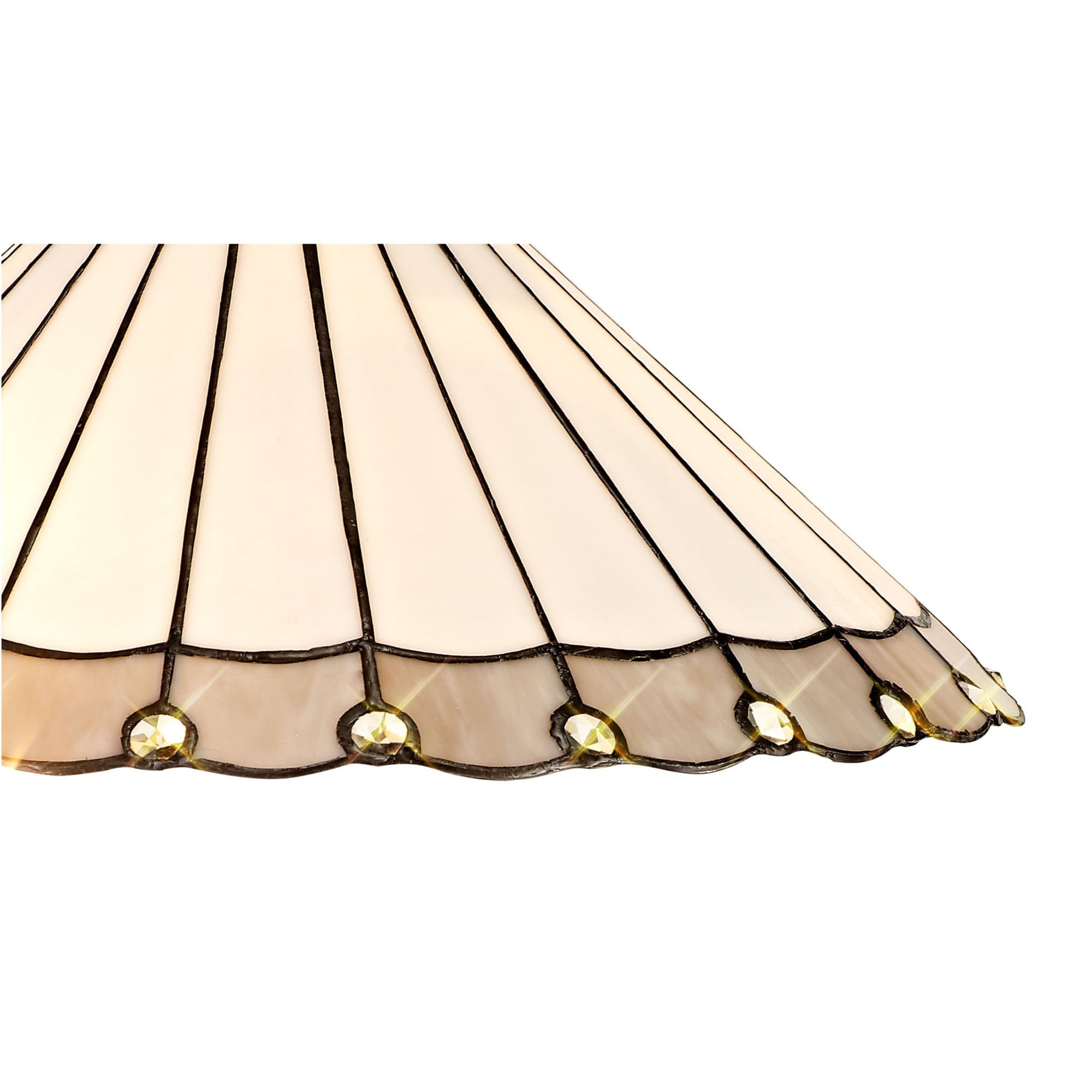 Fabula Amberley 40cm Tiffany Shade - Grey & White - Shade Only