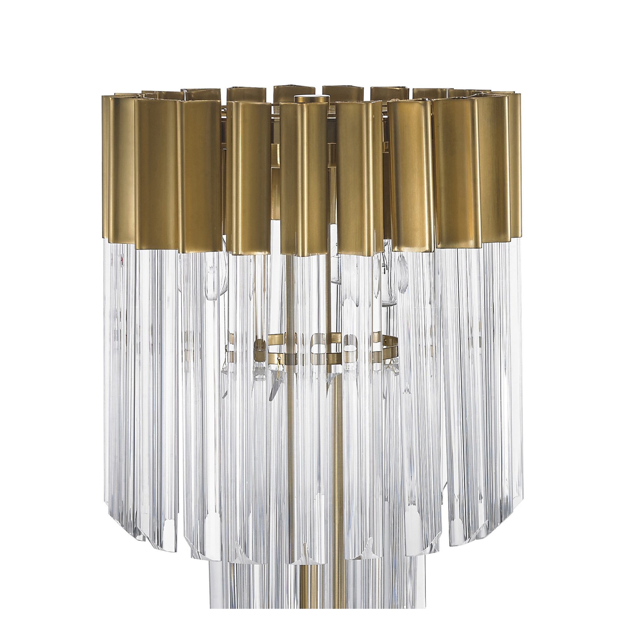 Fabula Cedar 3 Light Table Lamp - Brass & Clear Sculpted Glass