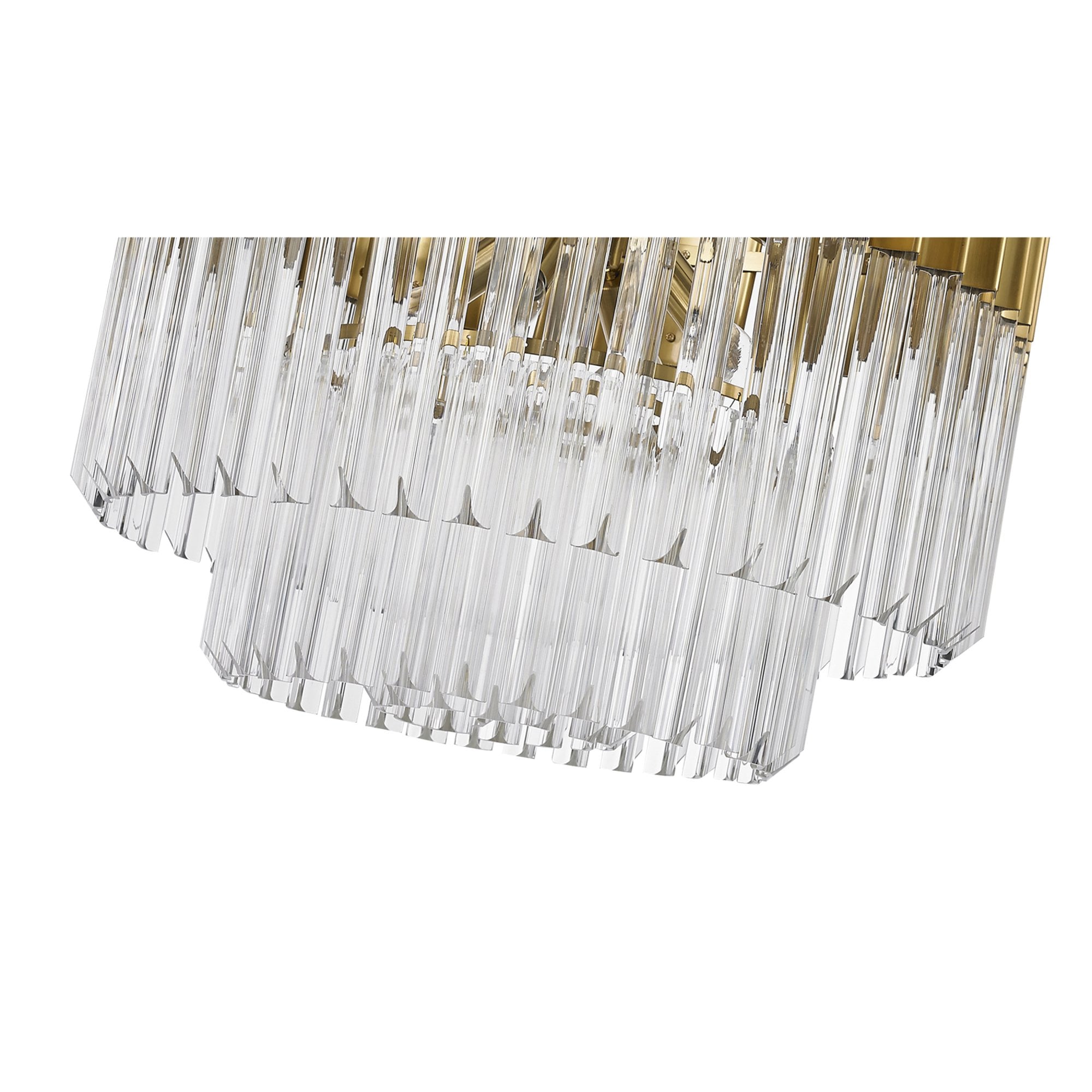 Fabula Cedar 8 Light Pendant - Brass & Clear Sculpted Glass