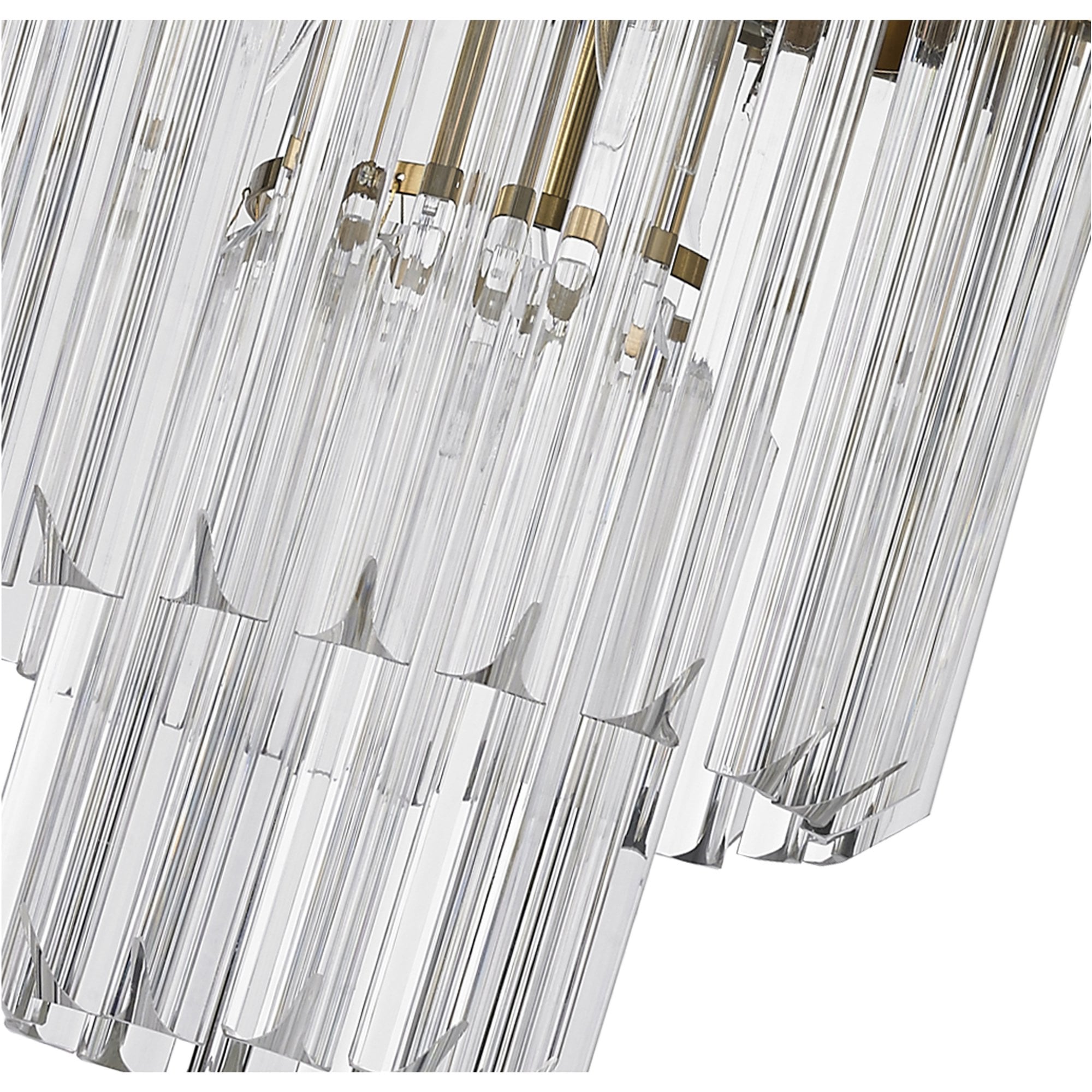 Fabula Cedar 4 Light Pendant - Brass & Clear Sculpted Glass