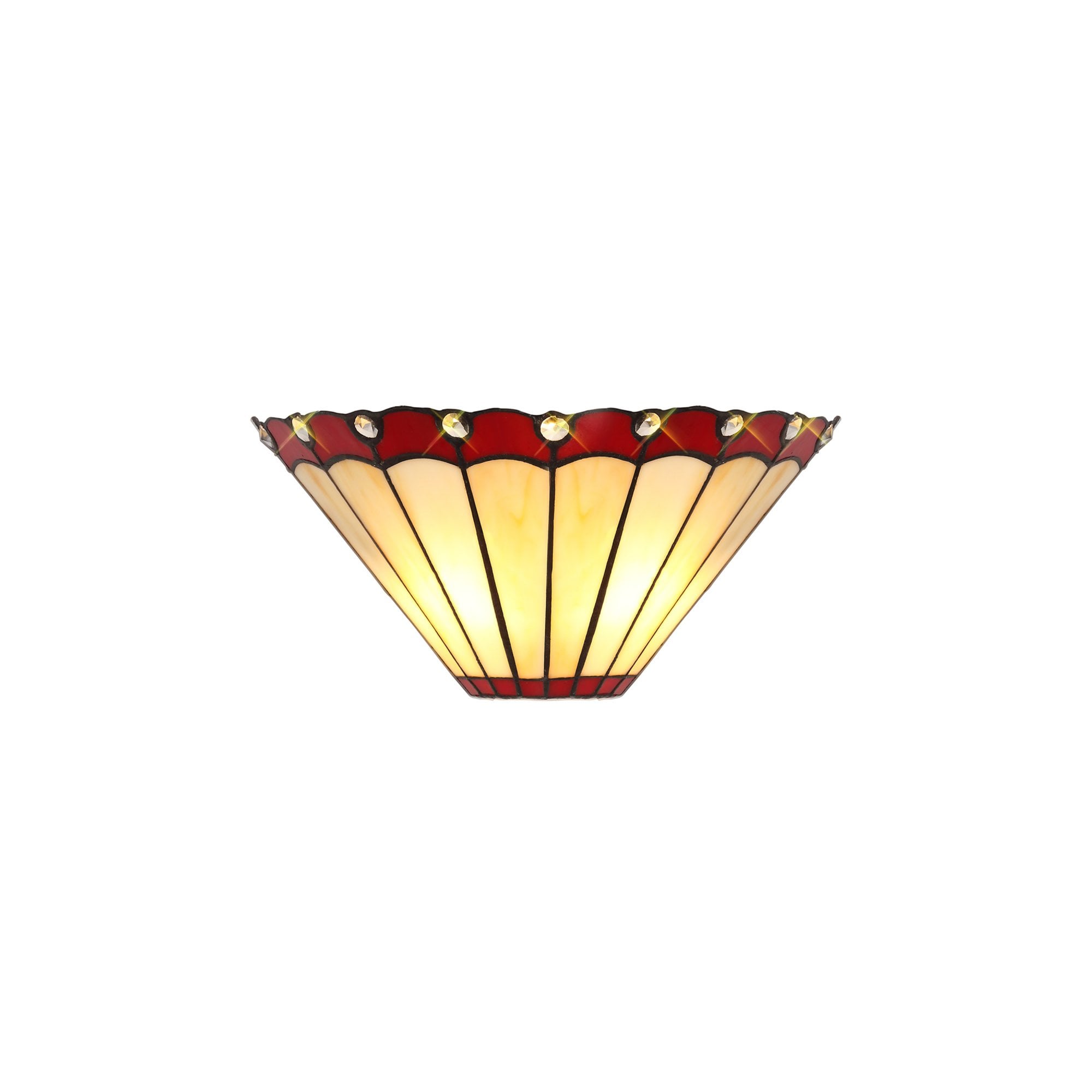 Fabula Amberley Tiffany Wall Lamp - Red & Cream