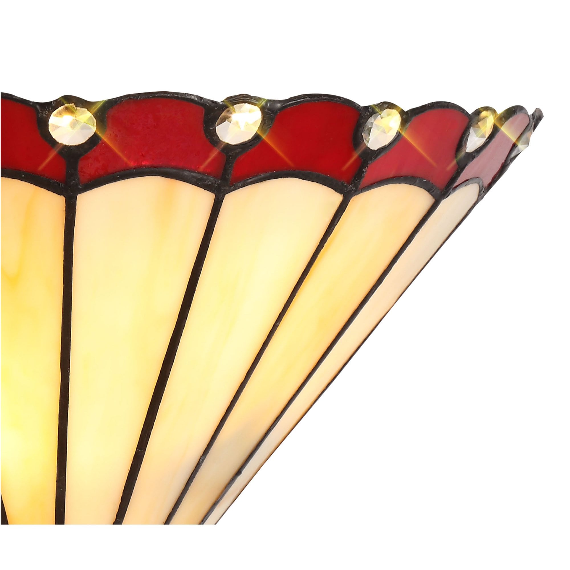 Fabula Amberley Tiffany Wall Lamp - Red & Cream
