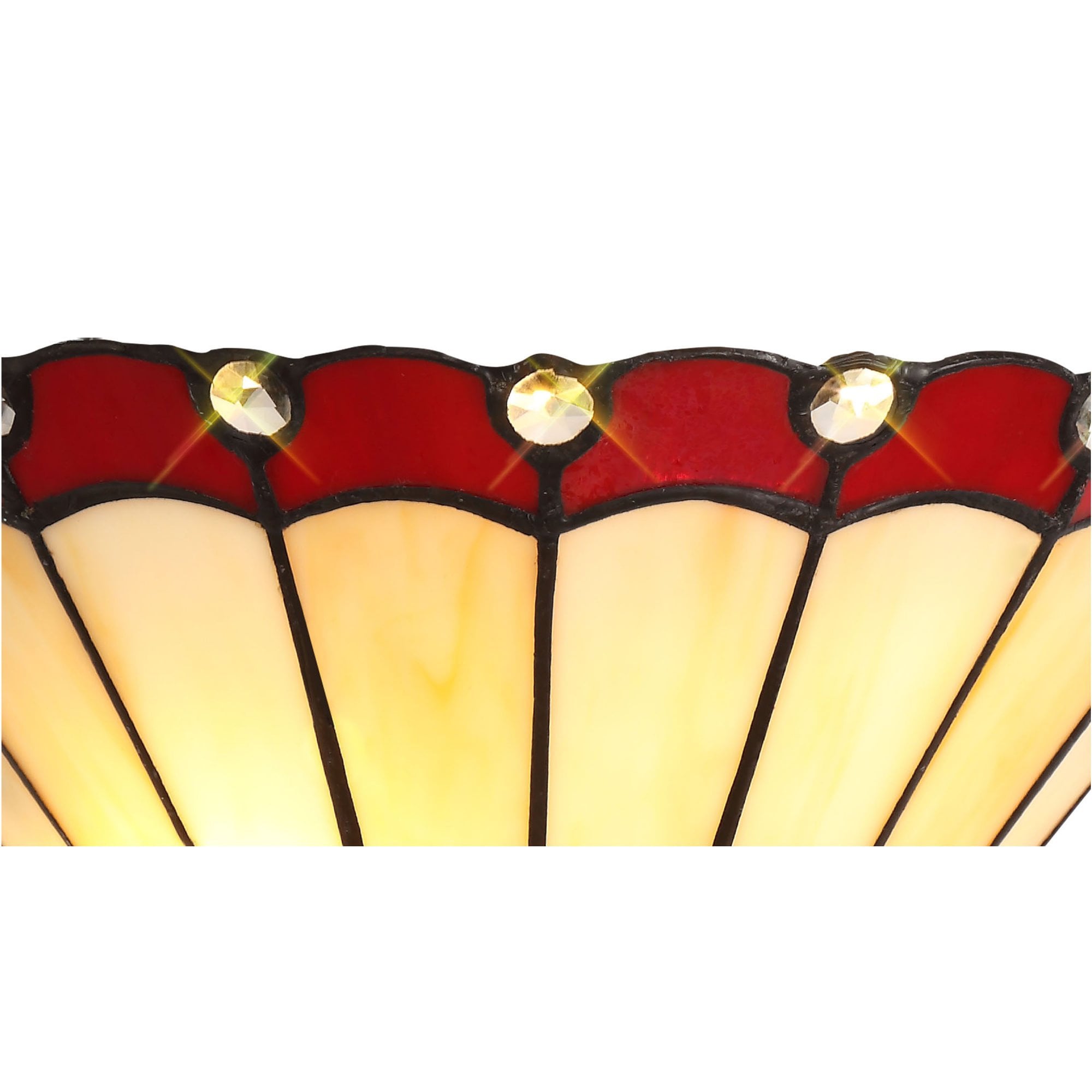 Fabula Amberley Tiffany Wall Lamp - Red & Cream