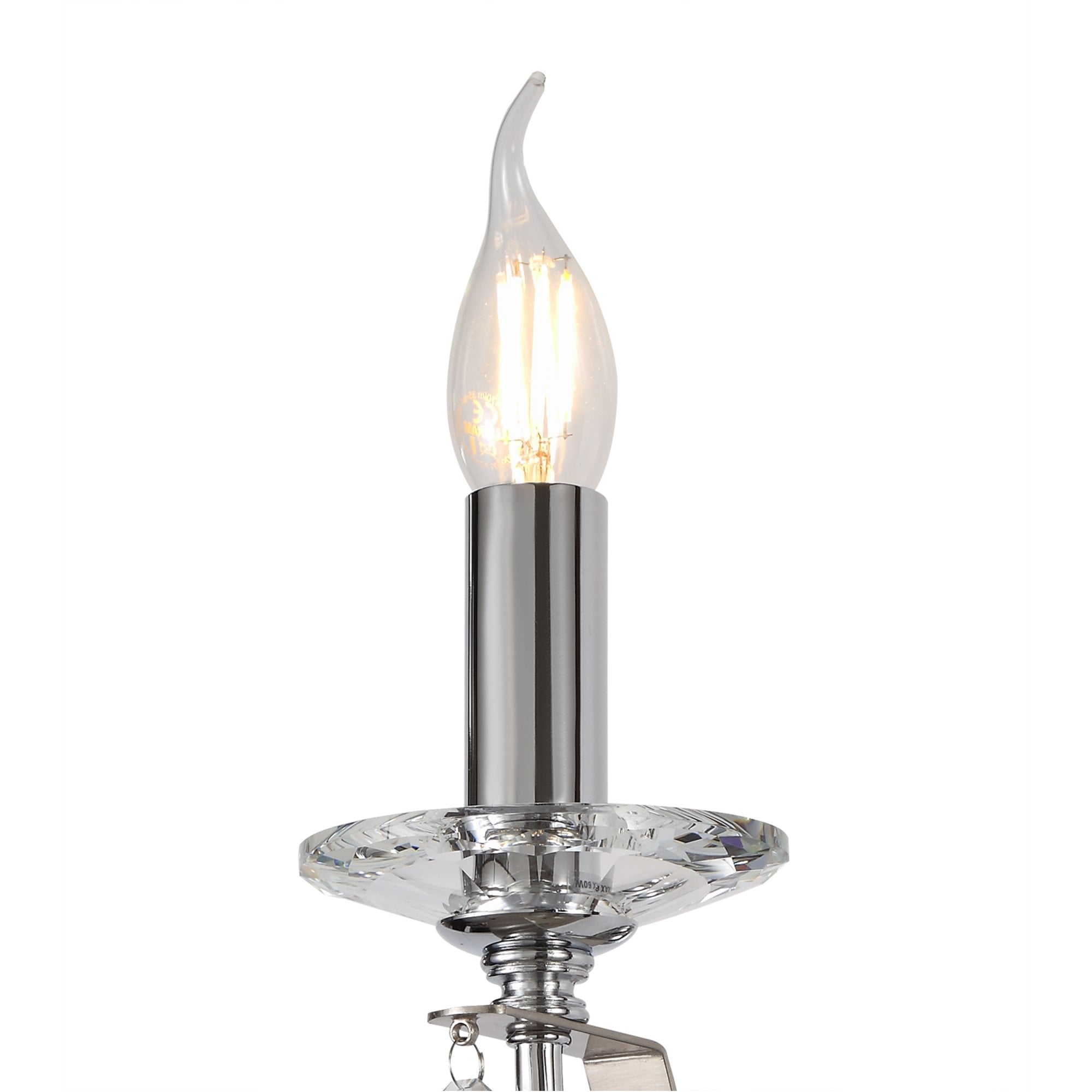 Fabula Chester Single Wall Lamp - Polished Chrome, Satin Nickel & Clear Crystal