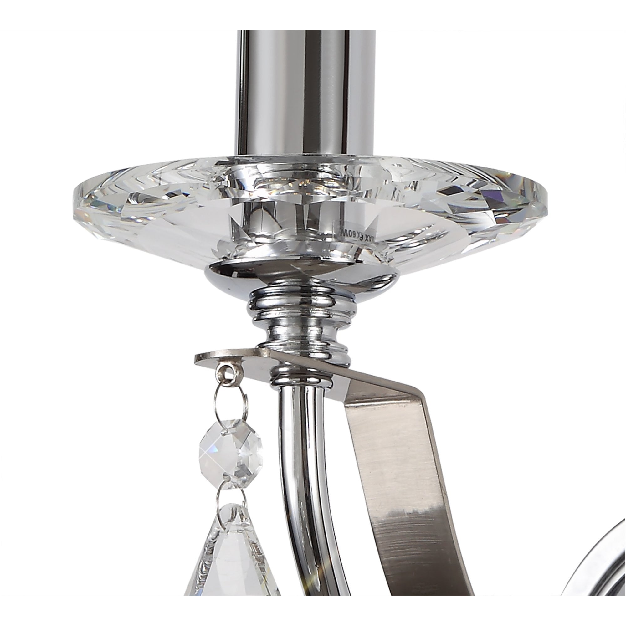 Fabula Chester Single Wall Lamp - Polished Chrome, Satin Nickel & Clear Crystal