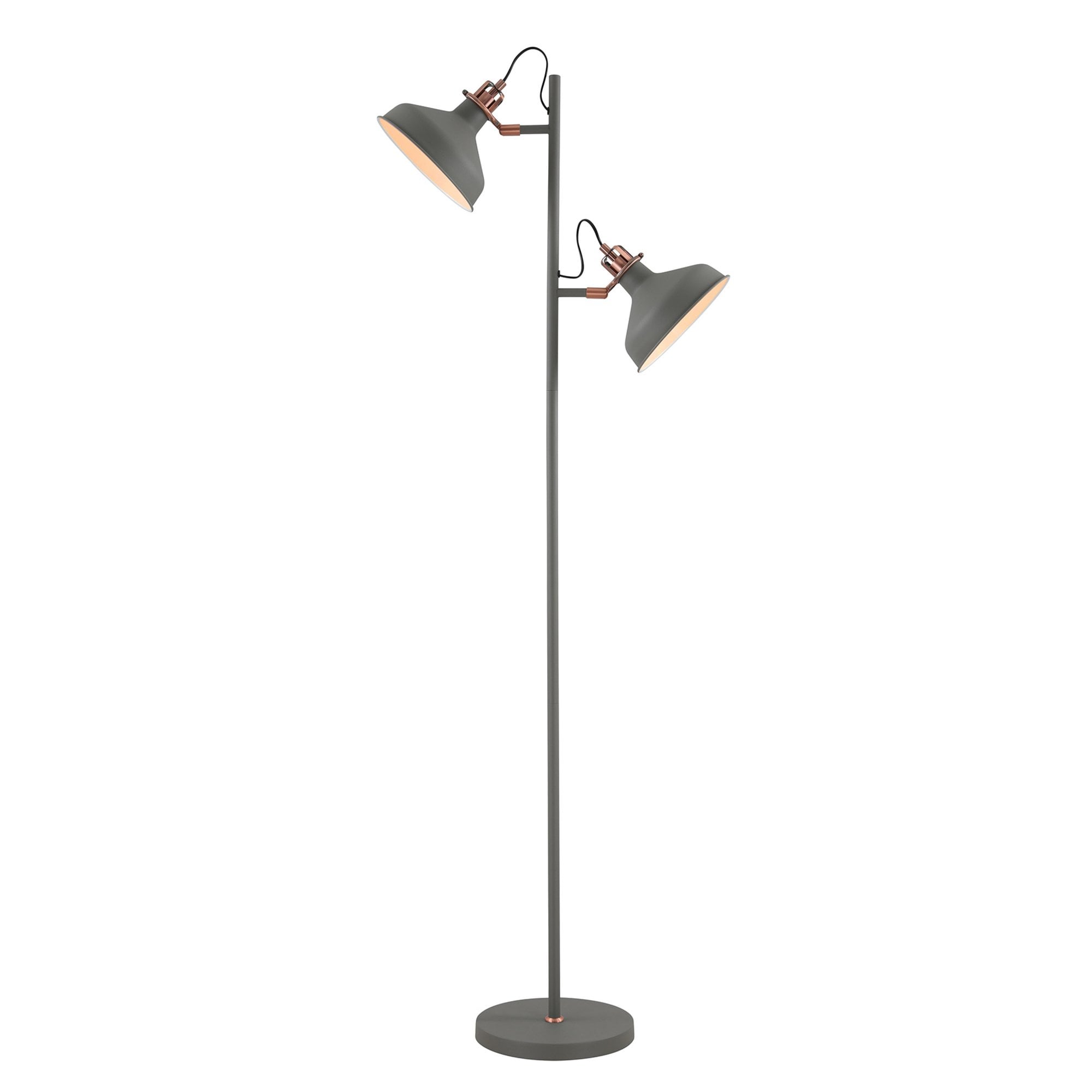 Fabula Forest 2 Light Floor Lamp - Sand Grey & Copper