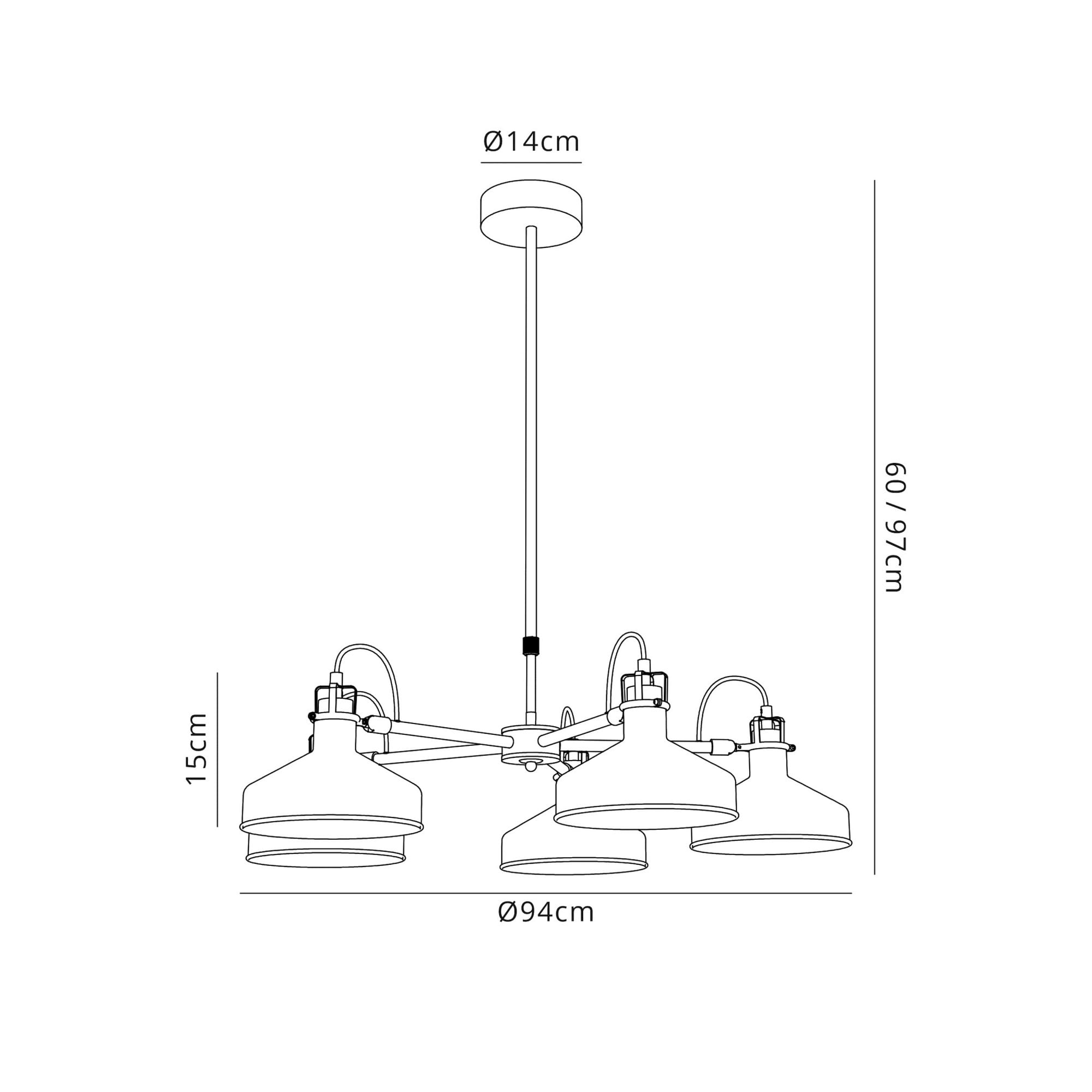Fabula Forest 5 Light Telescopic - Graphite & Copper