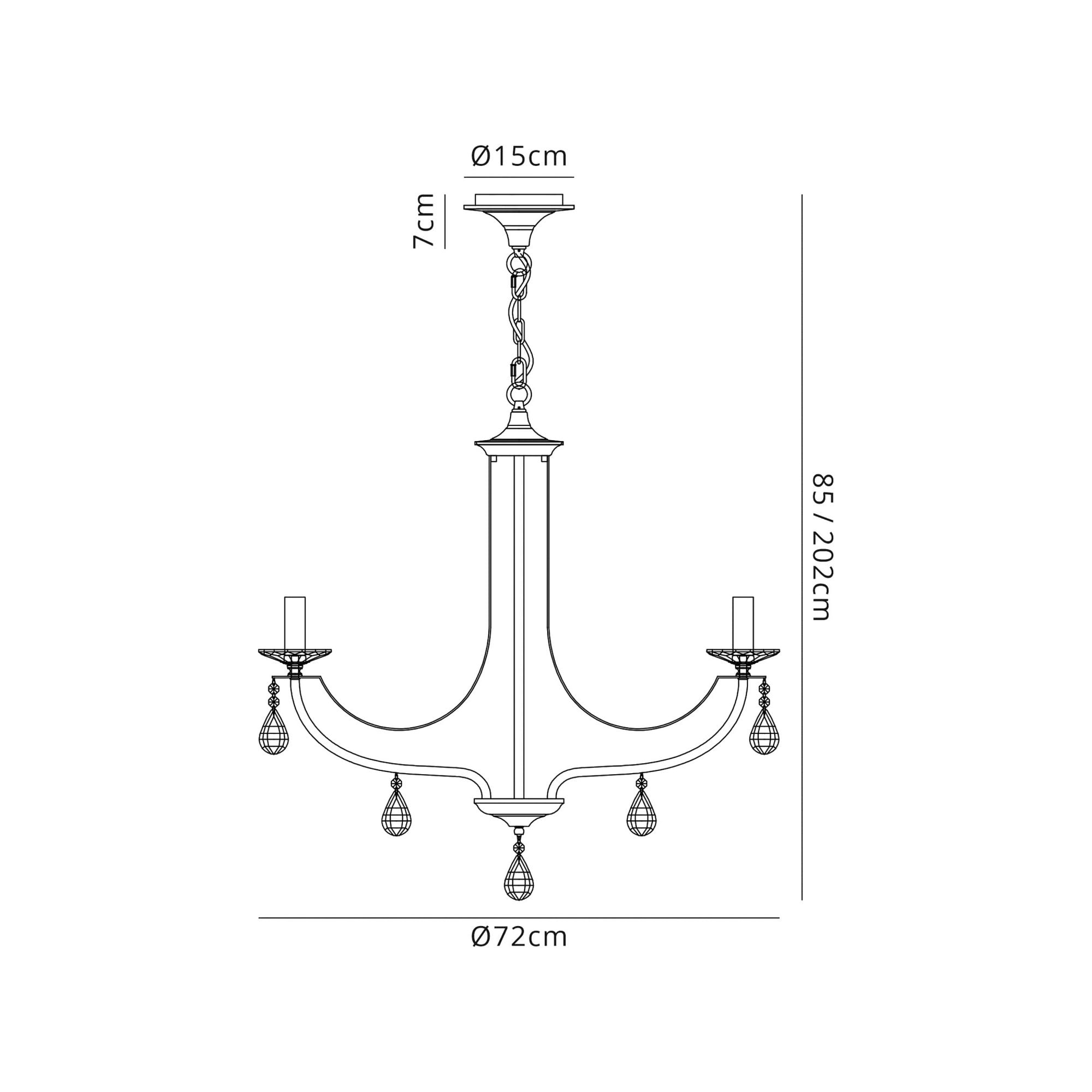 Fabula Chester 8 Light Pendant - Polished Chrome, Satin Nickel & Clear Crystal