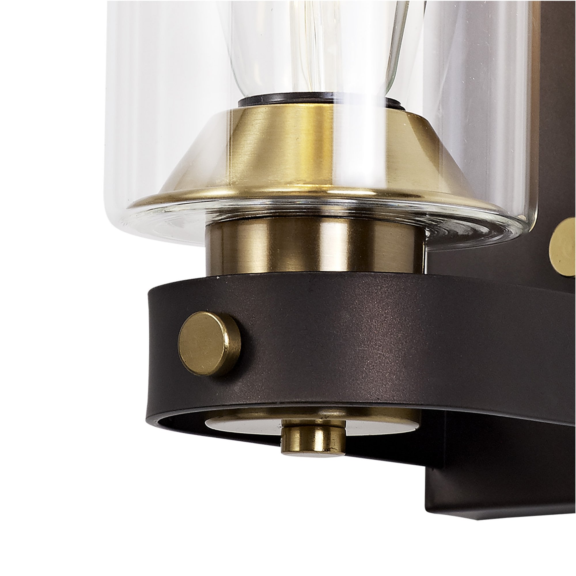 Fabula Greenstead Single Wall Lamp - Brown Oxide, Gold Bronze & Clear Glass