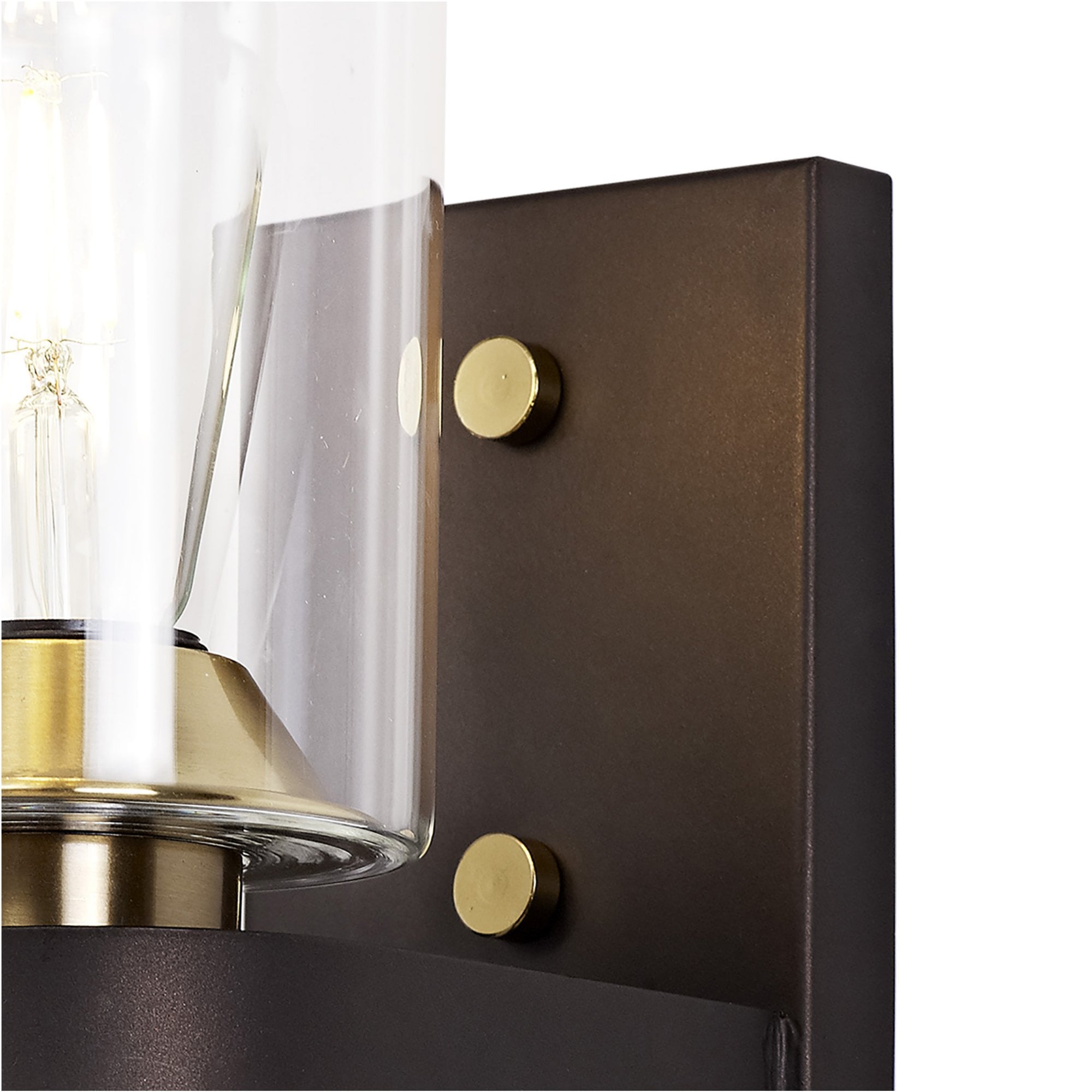 Fabula Greenstead Single Wall Lamp - Brown Oxide, Gold Bronze & Clear Glass