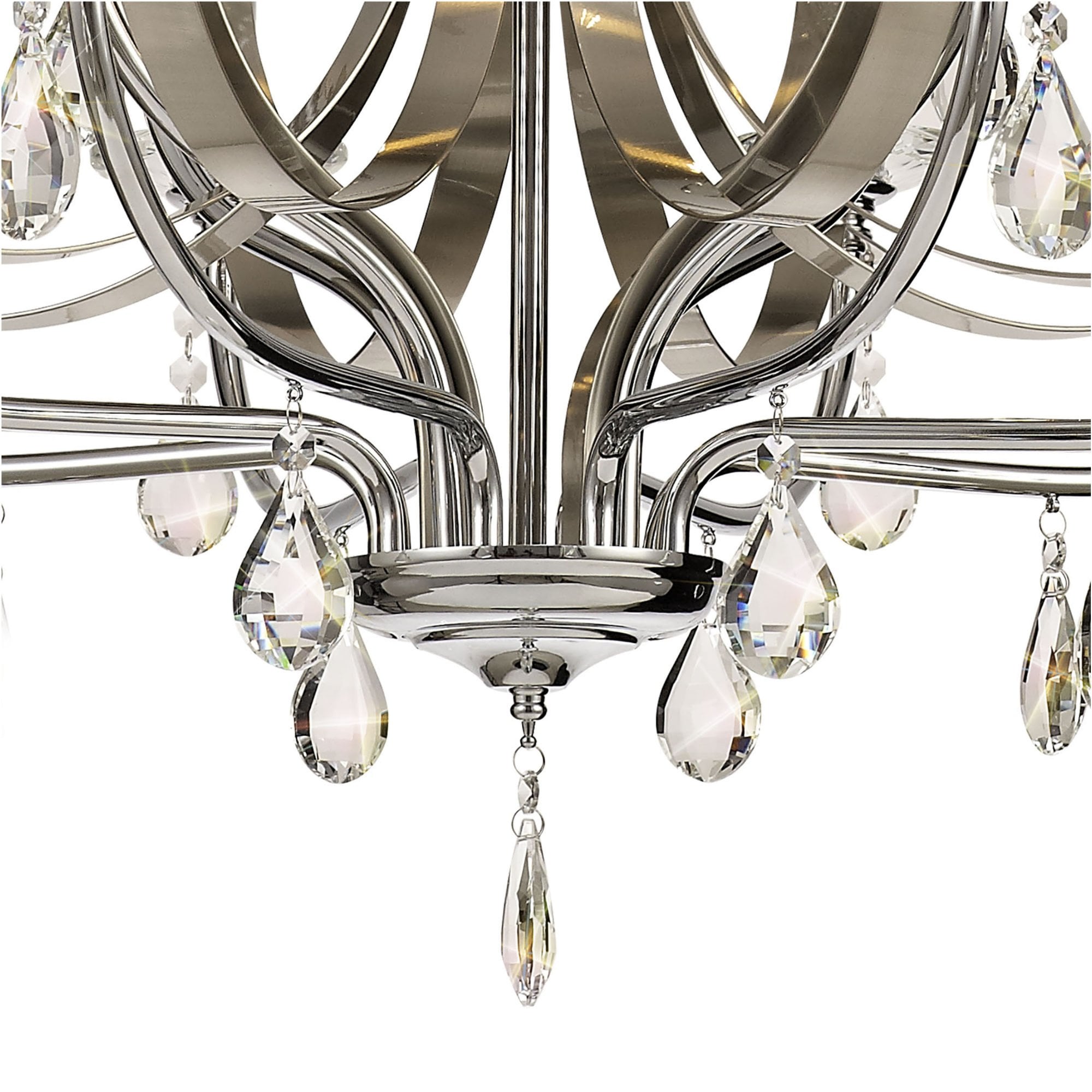 Fabula Chester 12 Light Pendant - Polished Chrome, Satin Nickel & Clear Crystal