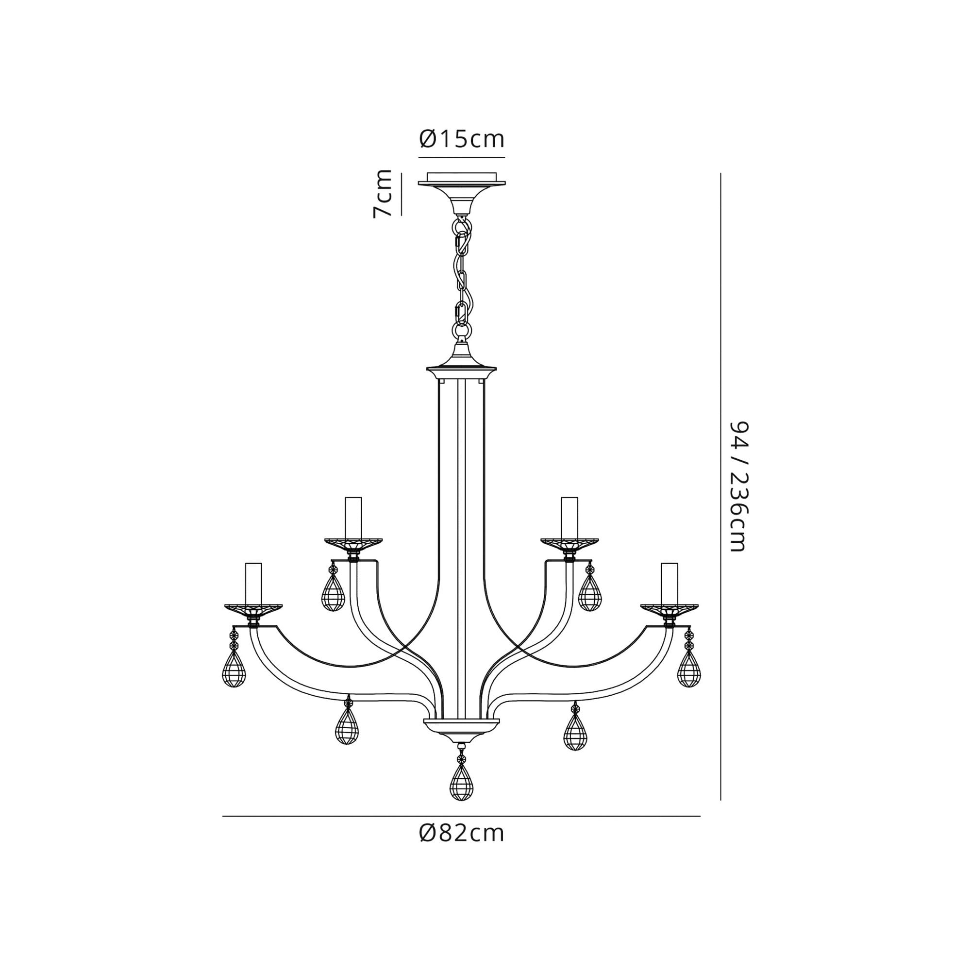 Fabula Chester 12 Light Pendant - Polished Chrome, Satin Nickel & Clear Crystal