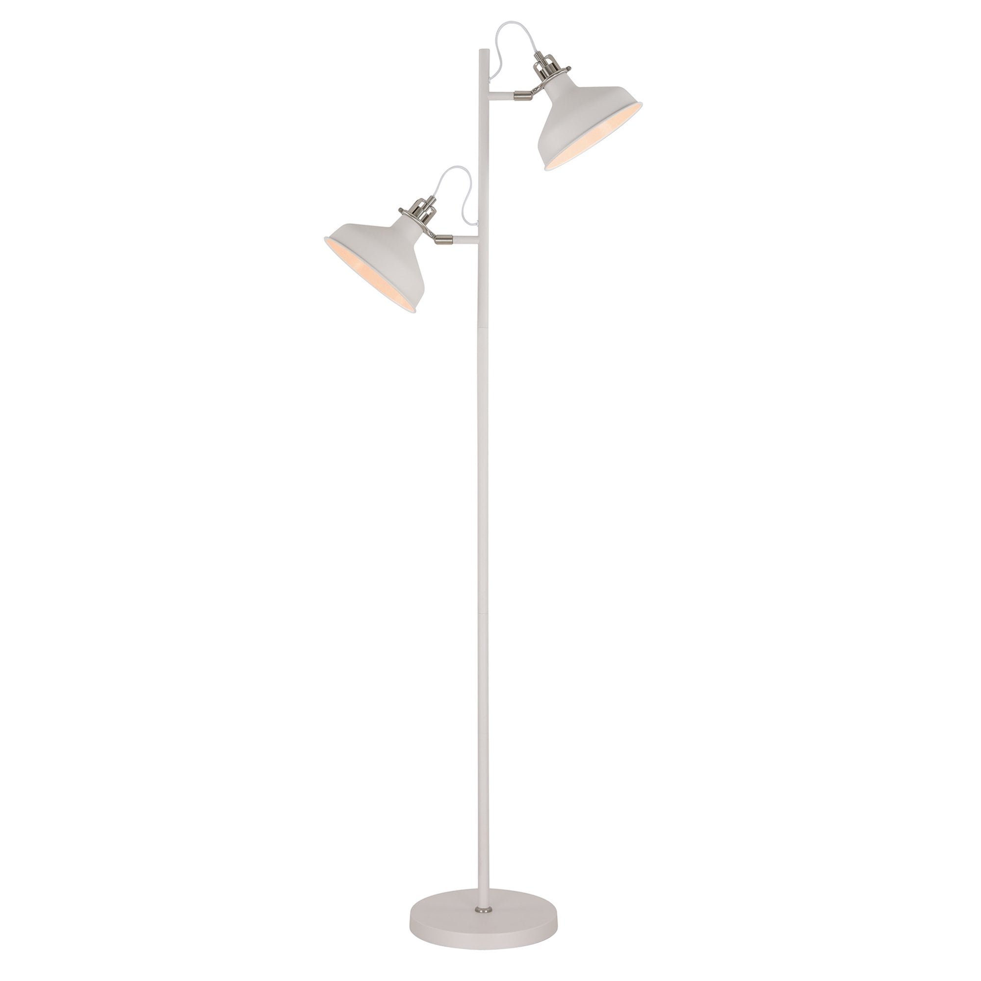 Fabula Forest 2 Light Floor Lamp - Sand White & Satin Nickel