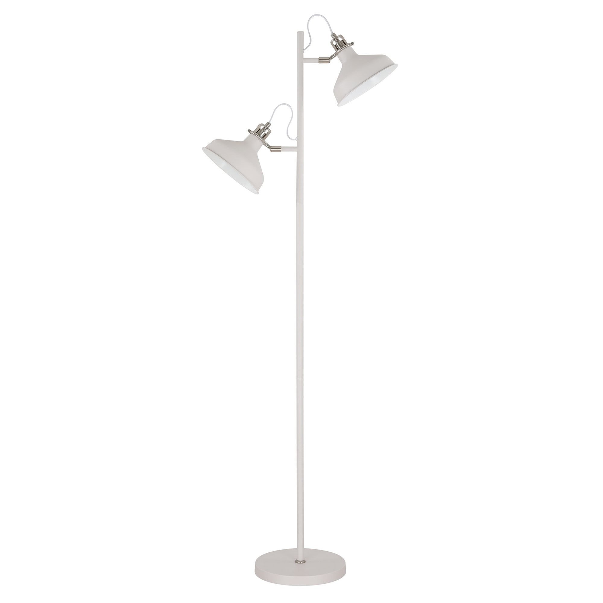 Fabula Forest 2 Light Floor Lamp - Sand White & Satin Nickel