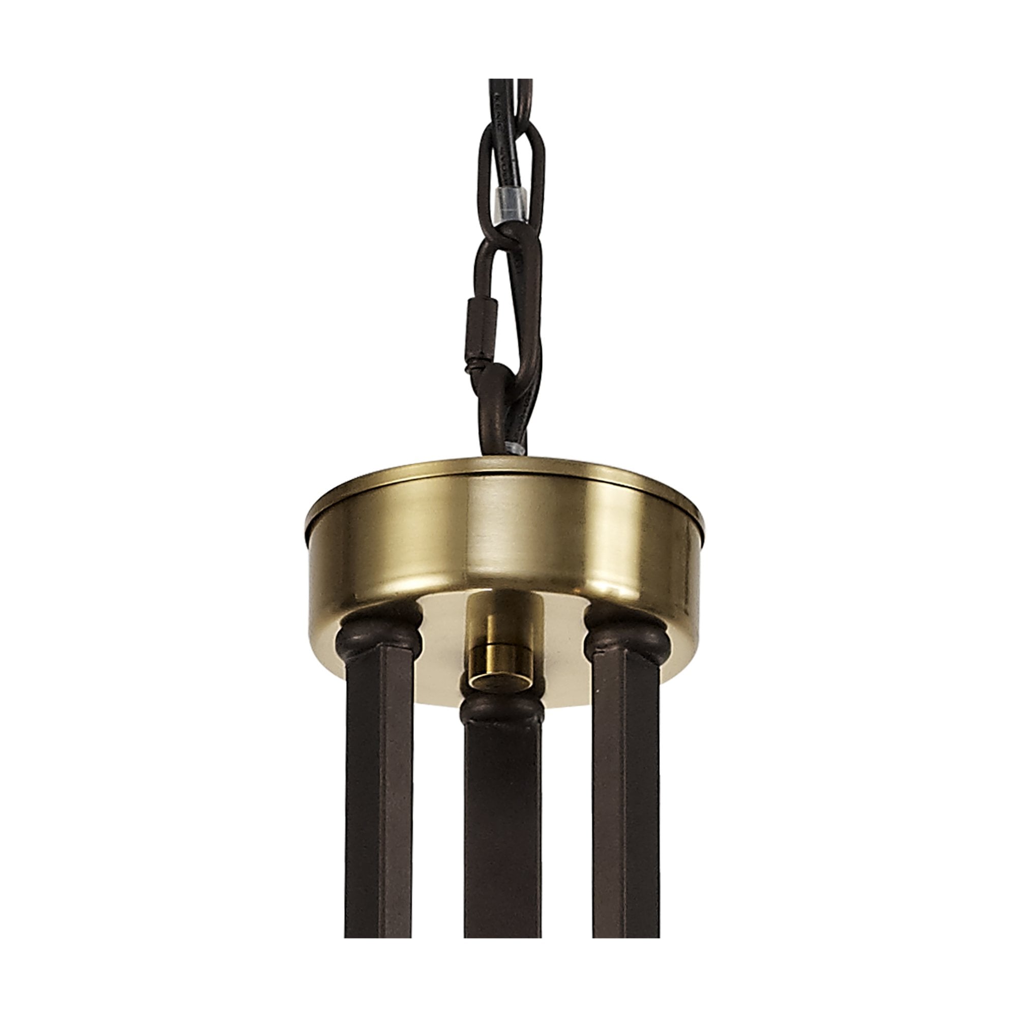 Fabula Greenstead 3 Light Pendant - Brown Oxide, Gold Bronze & Clear Glass