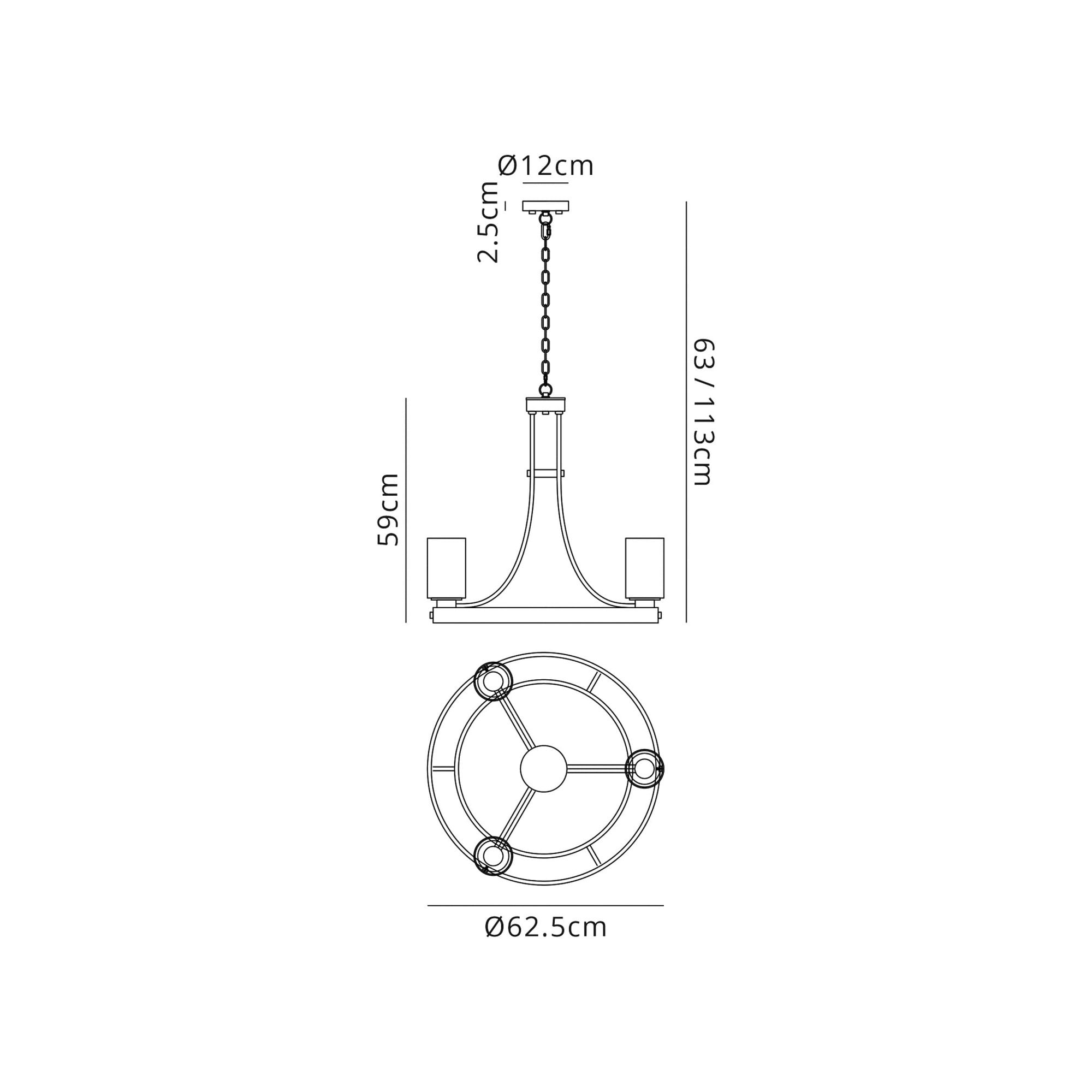 Fabula Greenstead 3 Light Pendant - Brown Oxide, Gold Bronze & Clear Glass