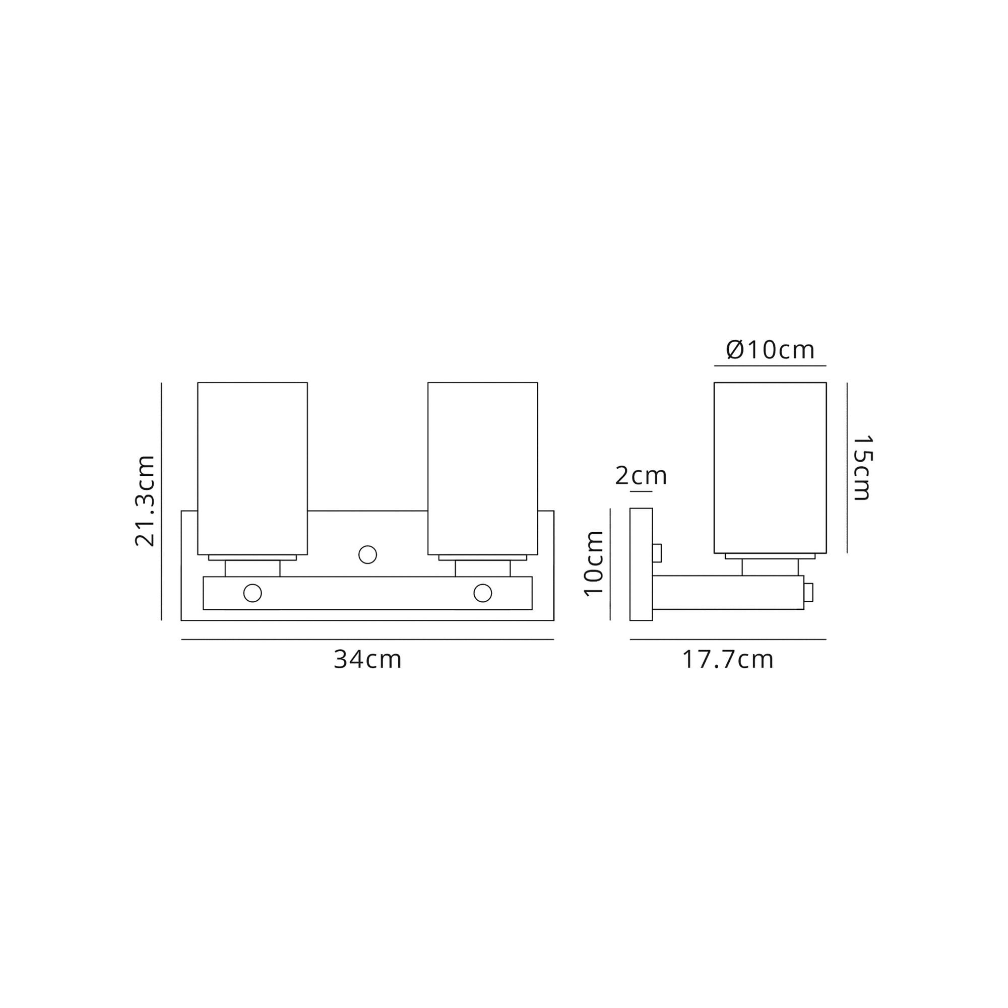 Fabula Greenstead 2 Light Wall Lamp - Brown Oxide, Gold Bronze & Clear Glass